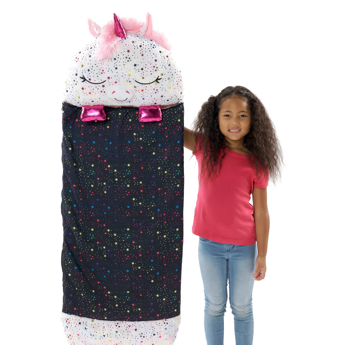 Happy Nappers Kids Sleeping Bag - Shimmer Unicorn - Plush Toy & Comfy Sleep Bag