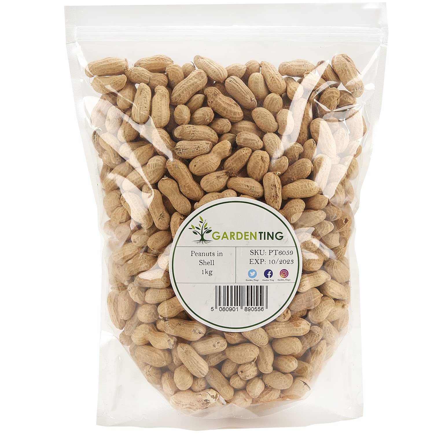 Garden Ting Peanuts in Shell Monkey Nuts - High Energy Bird Feed | 1kg Pack 1
