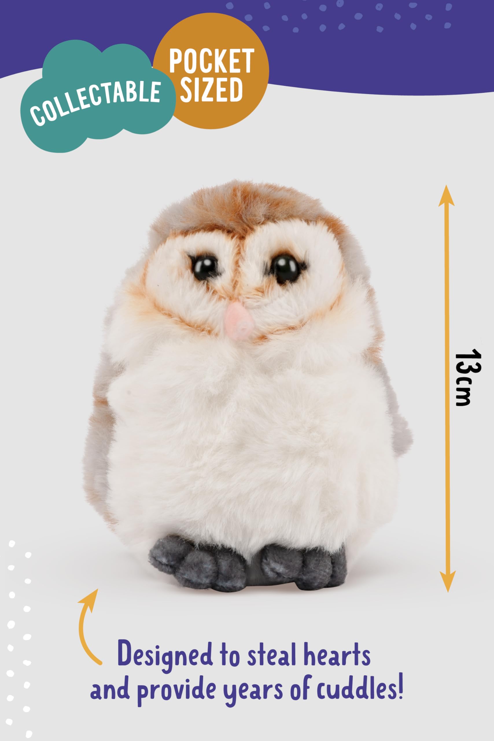 Living Nature Little Barn Owl Plush Toy - Realistic, Eco-Friendly, 0+ Ages 6