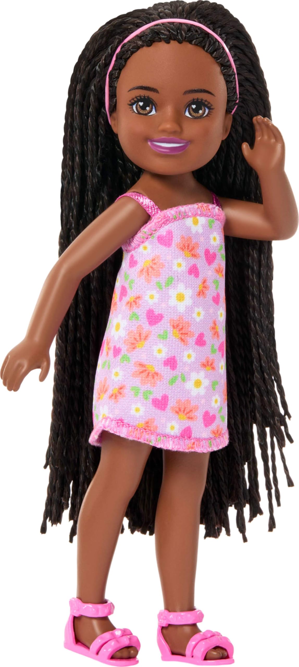 Barbie Club Chelsea Doll - 6-Inch Ari with Braided Hair & Purple Flower Dress