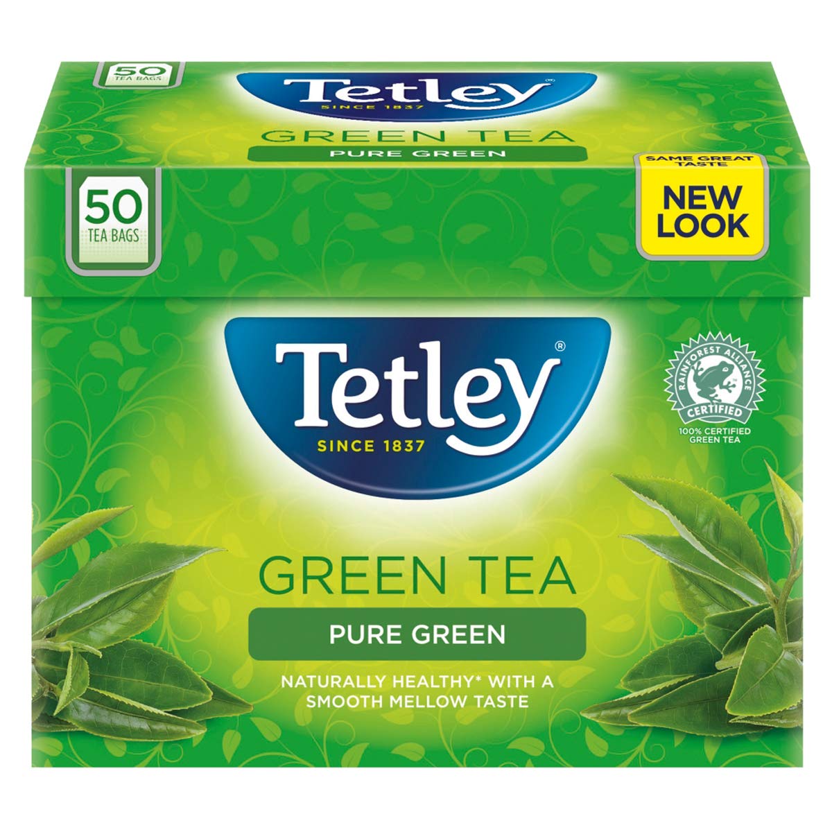 Tetley Pure Green Tea - 50 Bags, Naturally Smooth and Mellow Green Tea 1