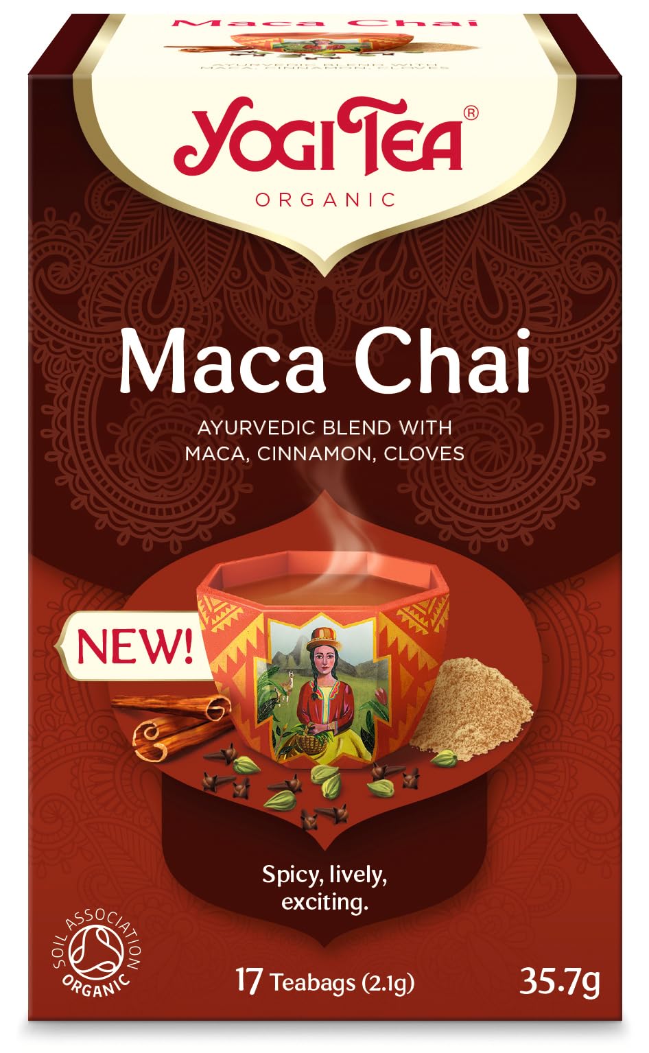 YOGI TEA - Maca Chai Organic Herbal Tea, Blend of Cinnamon, Cloves & Maca, 102 Tea Bags 12