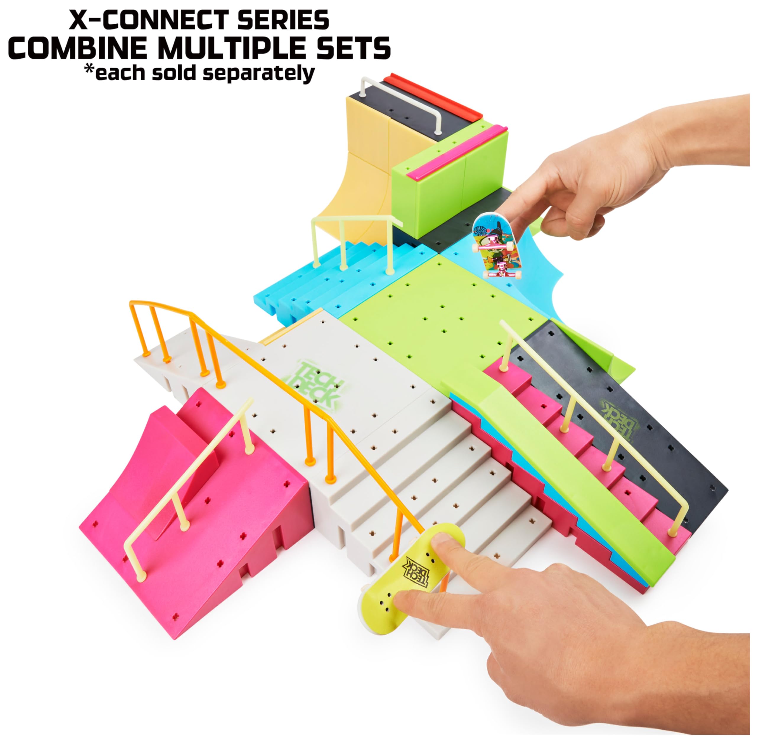 Tech Deck Neon Mega Park X-Connect Creator - Glow-in-the-Dark Customizable Skatepark Playset for Ages 6+ 10