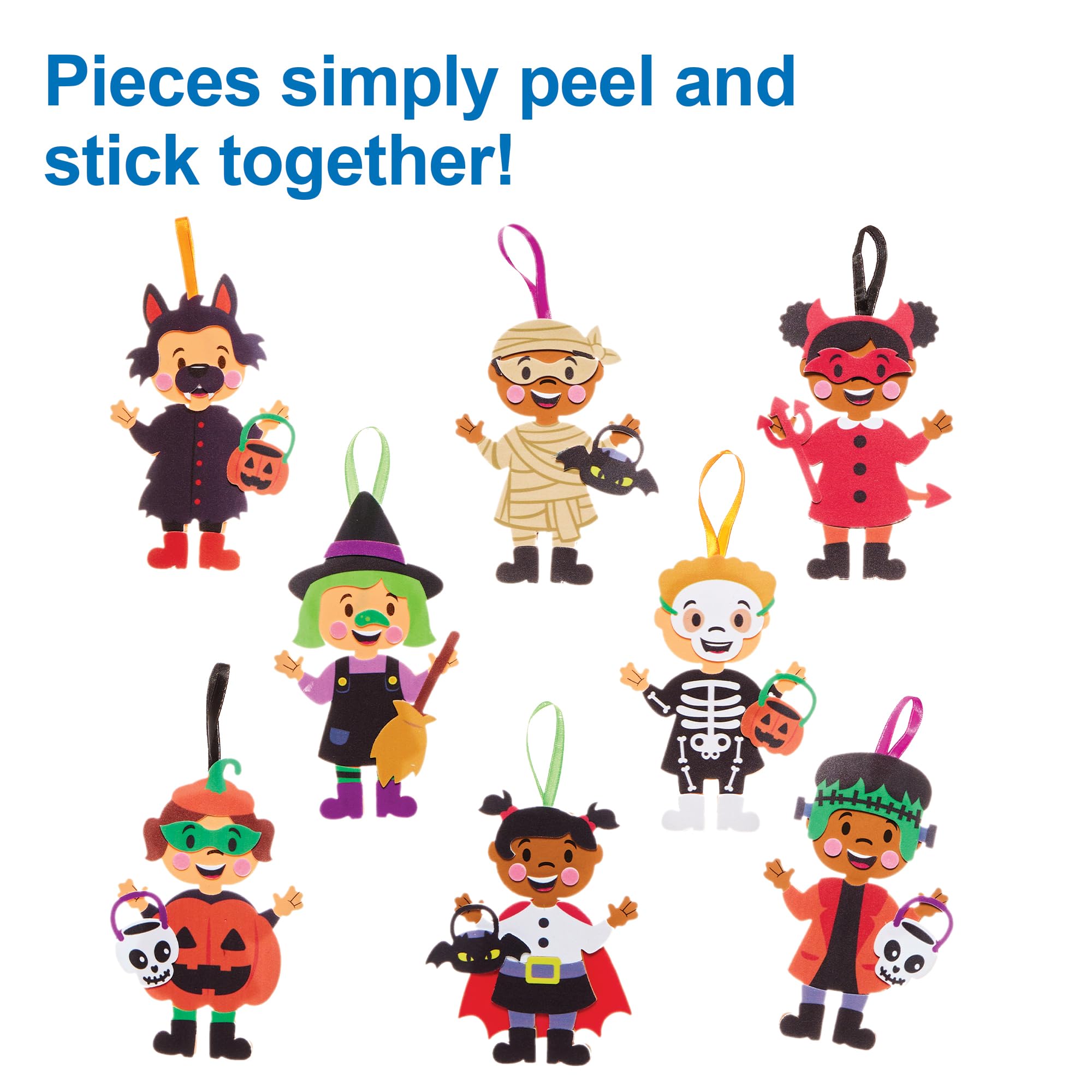 Baker Ross FX636 Halloween Costume Craft Kit - Pack of 8 Foam Decorations