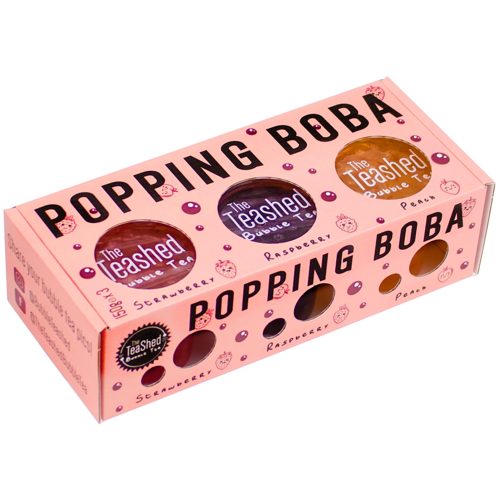 The TeaShed Popping Boba Gift Set - 3 Flavours Real Fruit Juice Boba | Vegan Friendly 1