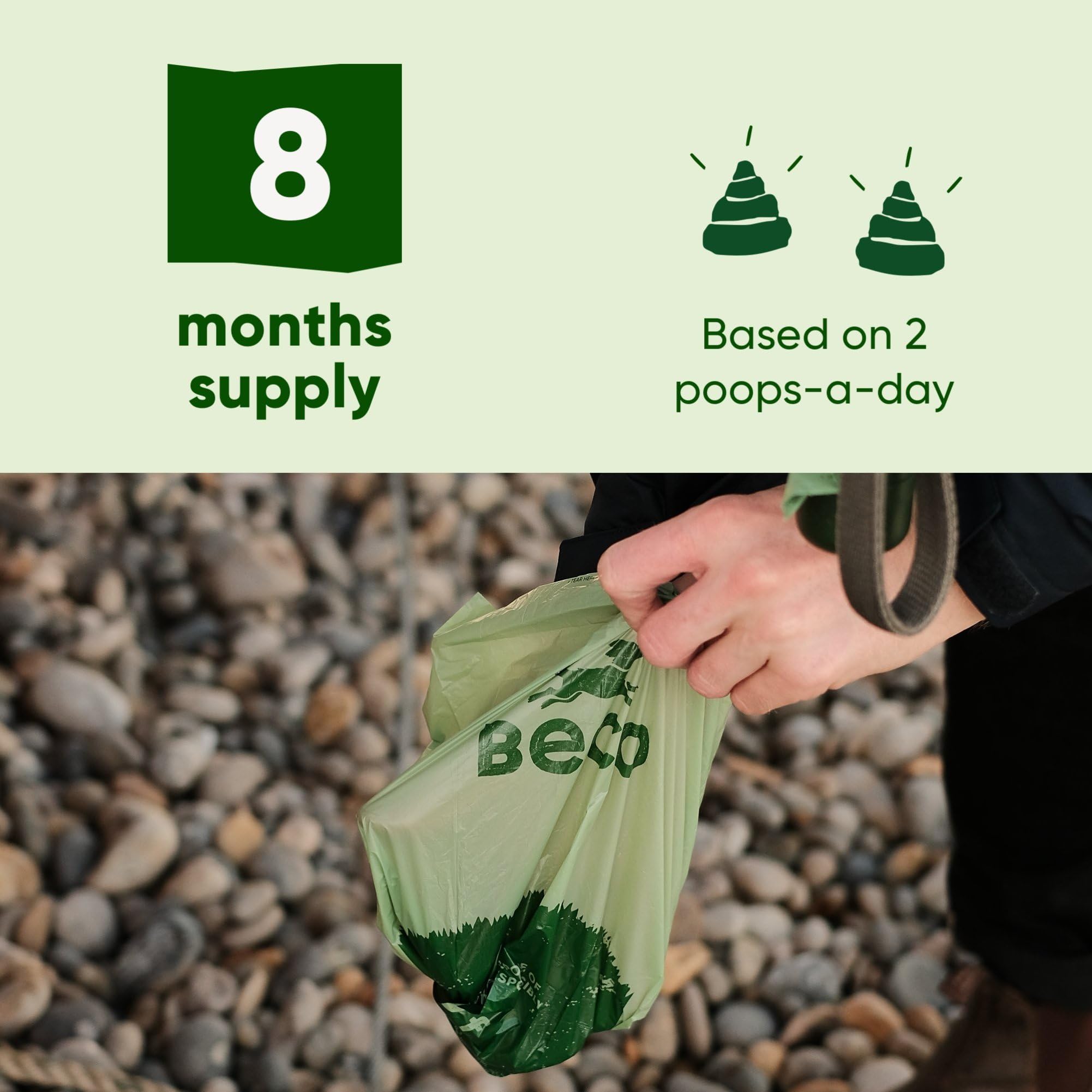 Beco Strong & Large Poop Bags - 540 Bags (36 Rolls of 15) - Unscented 8