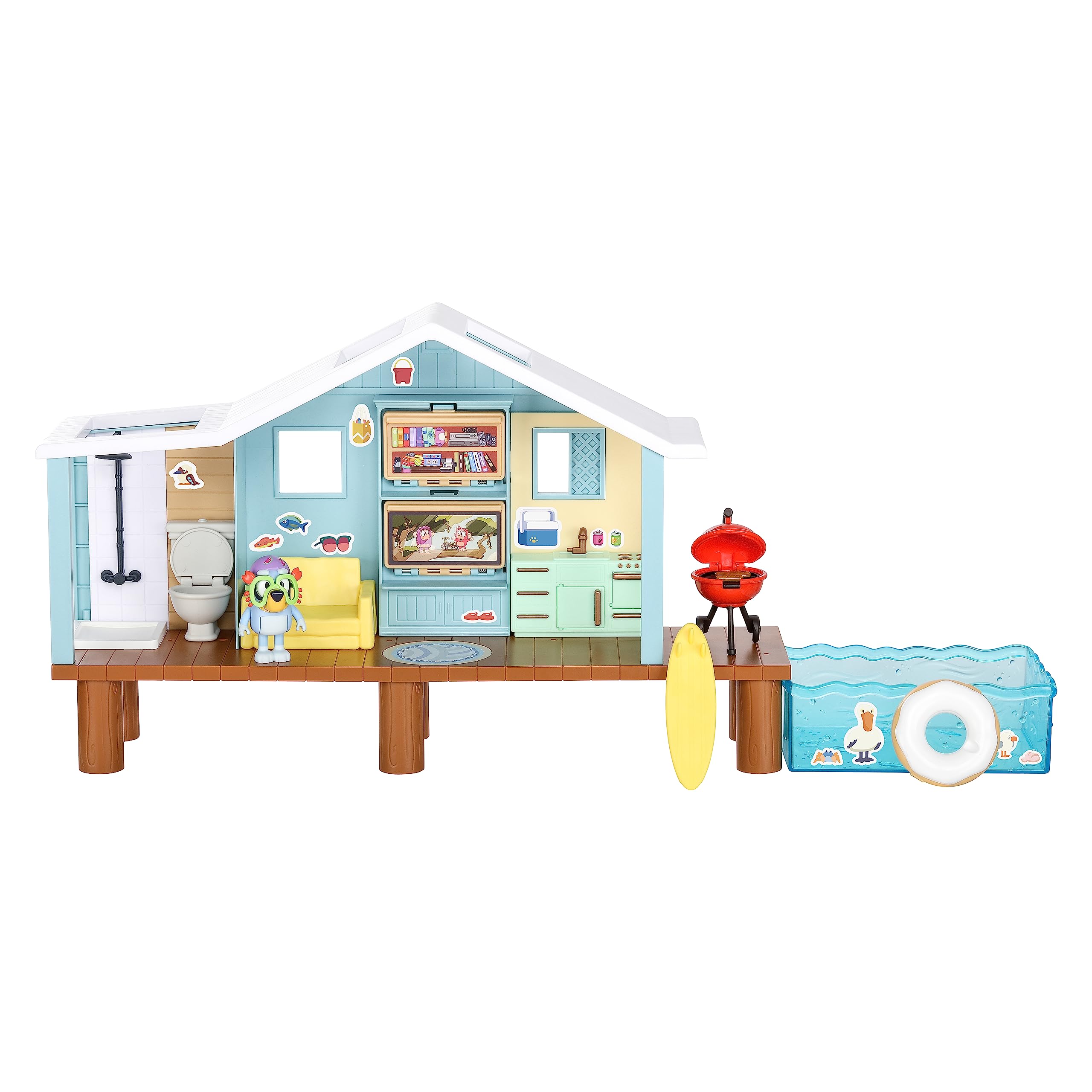 Bluey Beach Cabin Playset - 10+ Piece Playset with Exclusive Figure & Sticker Sheet 11