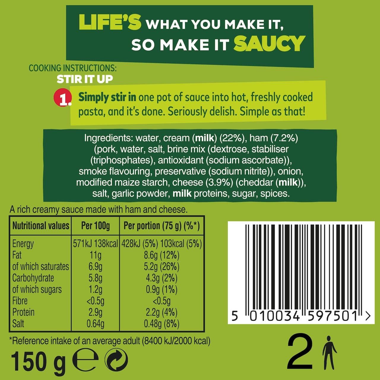 Dolmio Stir In Carbonara Pasta Sauce, 7 x 150g Pots 5