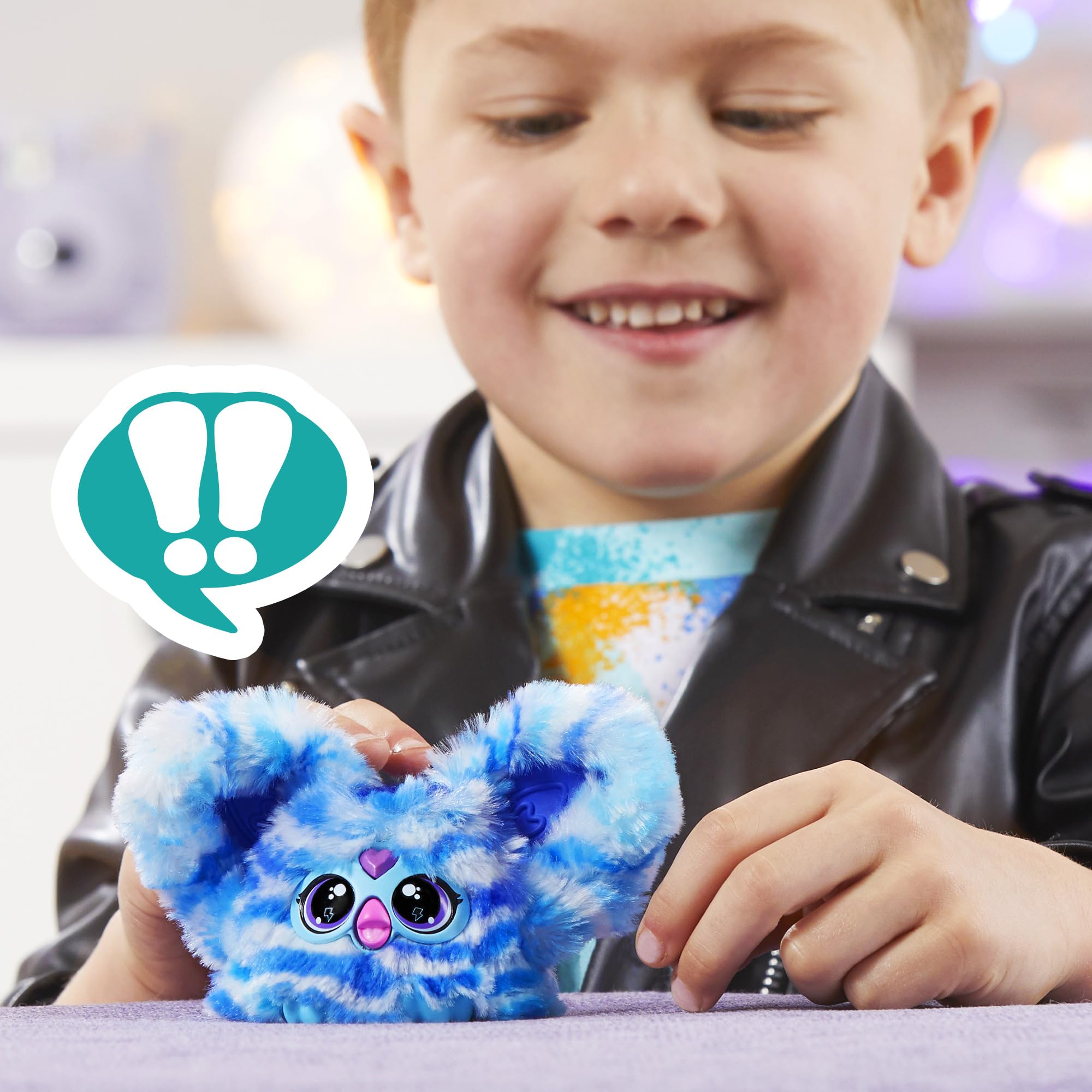 Furby Ooh-Koo Rock 'n' Roll Mini Electronic Plush Toy, Blue 15