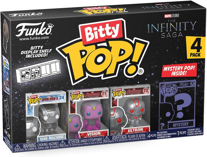 Funko Bitty Pop! Marvel - Iron Man - War Machine, Vision, Ultron and A Surprise (BPP-001)
Funko Bitty Pop! Marvel 4-Pack with Mystery Figure - Collectible Mini Vinyl Figures