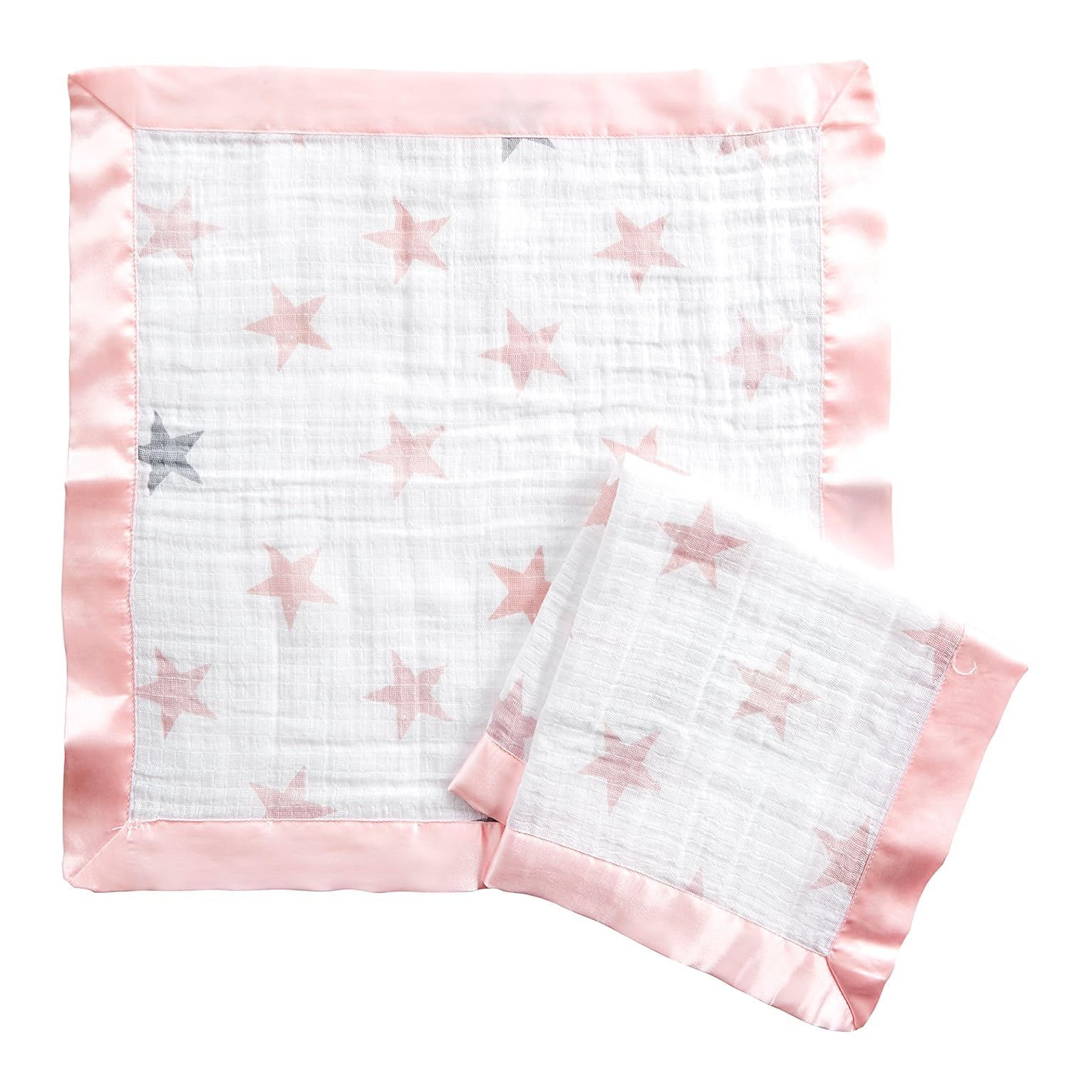 aden + anais essentials Issie Security Blanket - 2 Pack 100% Cotton Muslin | 40.5cm x 40.5cm | Doll Pattern 1