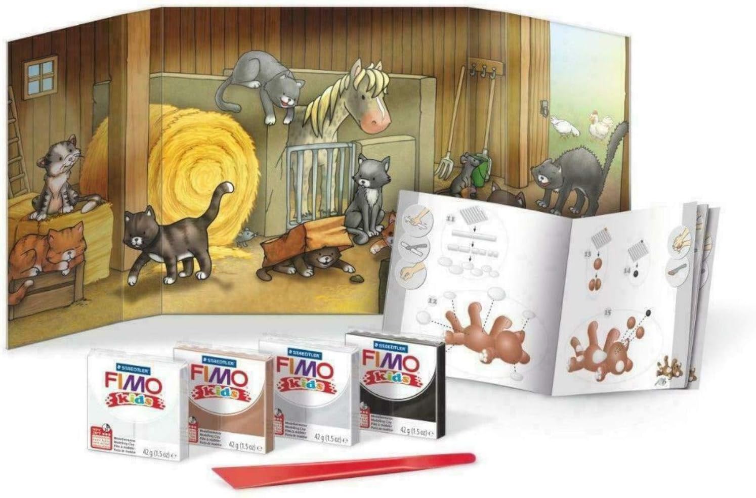 STAEDTLER FIMO Kids Cat Form and Play Set - Educational Arts & Crafts Toy for Children