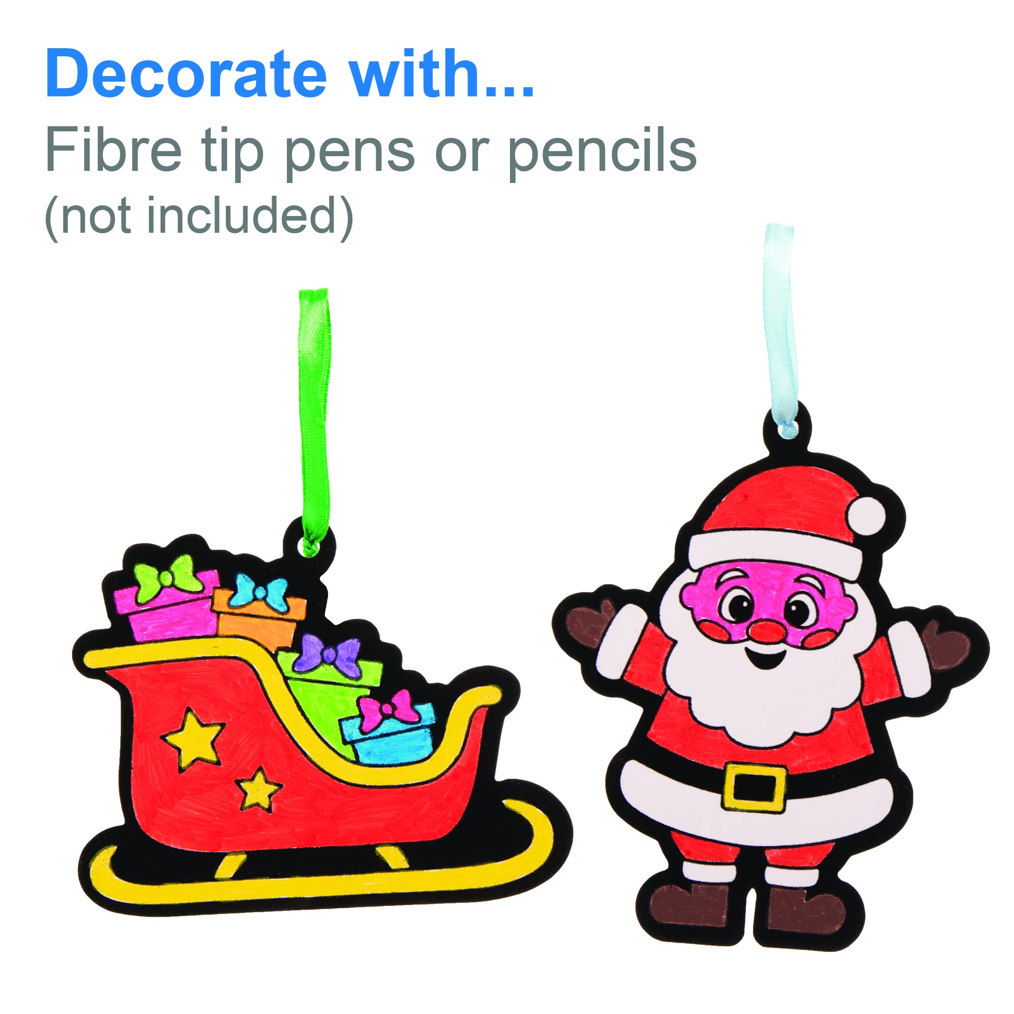 Baker Ross Christmas Colour In Decorations FE992 - Pack of 15 Craft Kit for Kids 10