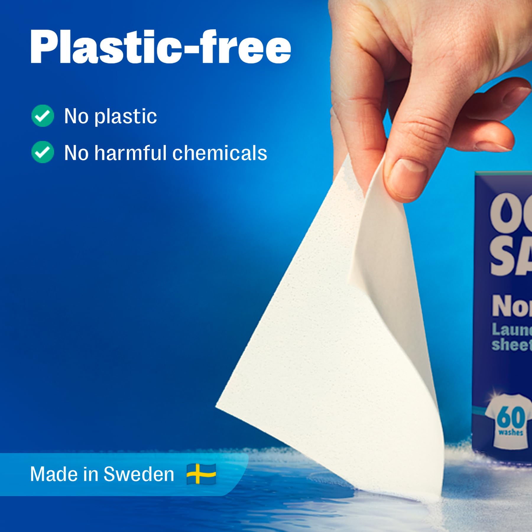 OceanSaver - Eco Laundry Detergent Sheets Non-Bio | 30 Washes, Plastic-Free, Biodegradable 3