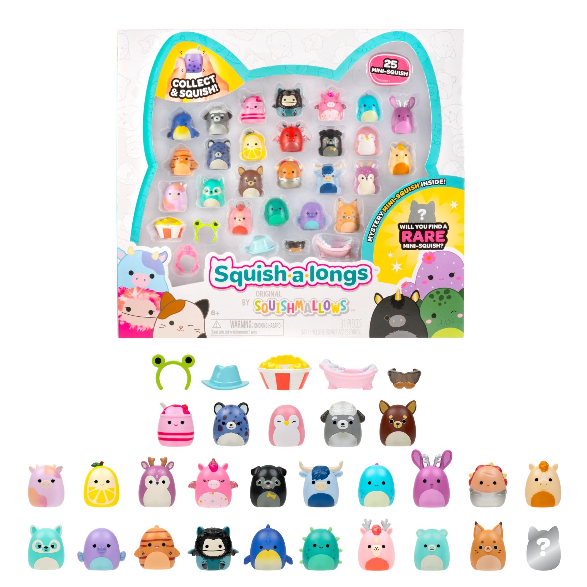 Squish-a-longs Mini-Squish 25-Pack (Wave 5, Style 1) - (25) 1" Mini-Squish, 1