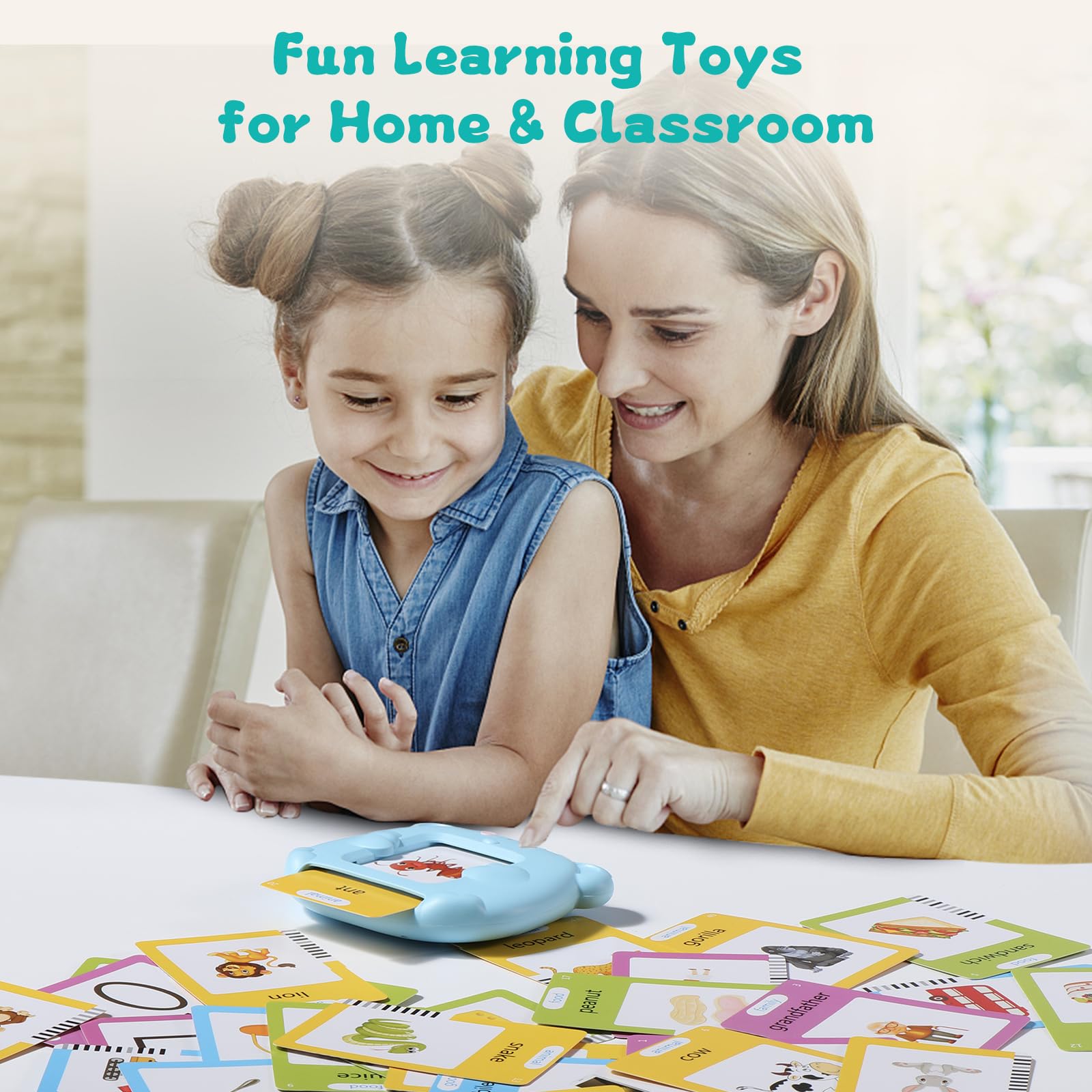 Oderra Talking Flash Cards for Toddlers - 224 Words Interactive Learning Toy for Ages 3+ 2