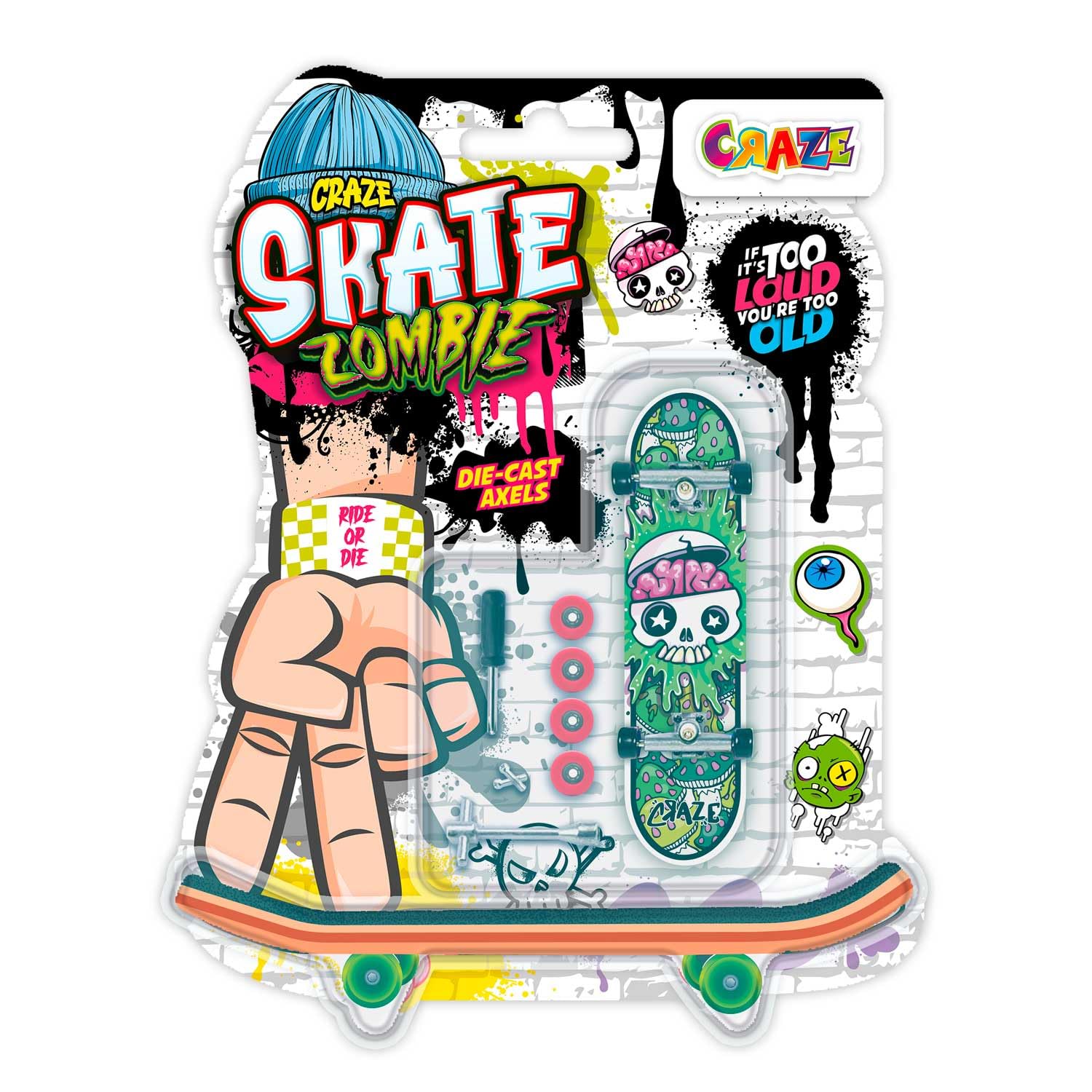 CRAZE SKATE Fingerboard Single Mix - Fully Assembled, Customisable, Die-Cast Axles | Model 54727 1