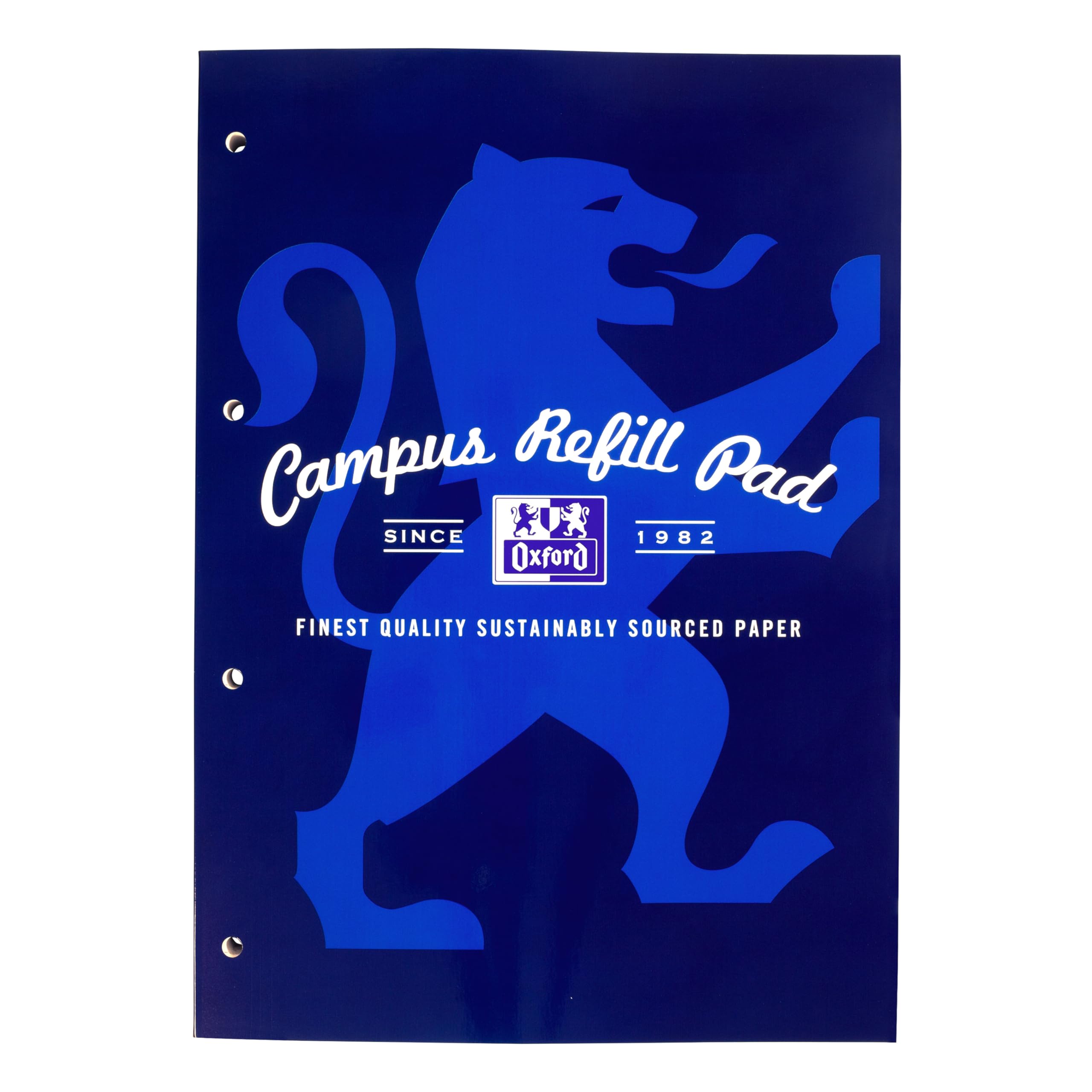 Oxford Campus A4 Lined Refill Pad - 300 Pages | Navy | Optik Paper | 4-Hole Punched