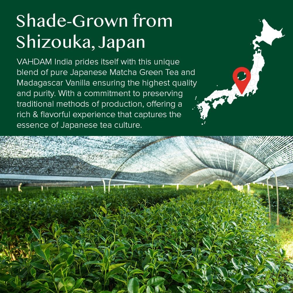 VAHDAM - Vanilla Matcha Green Tea Powder (25g, 12 Servings) 7