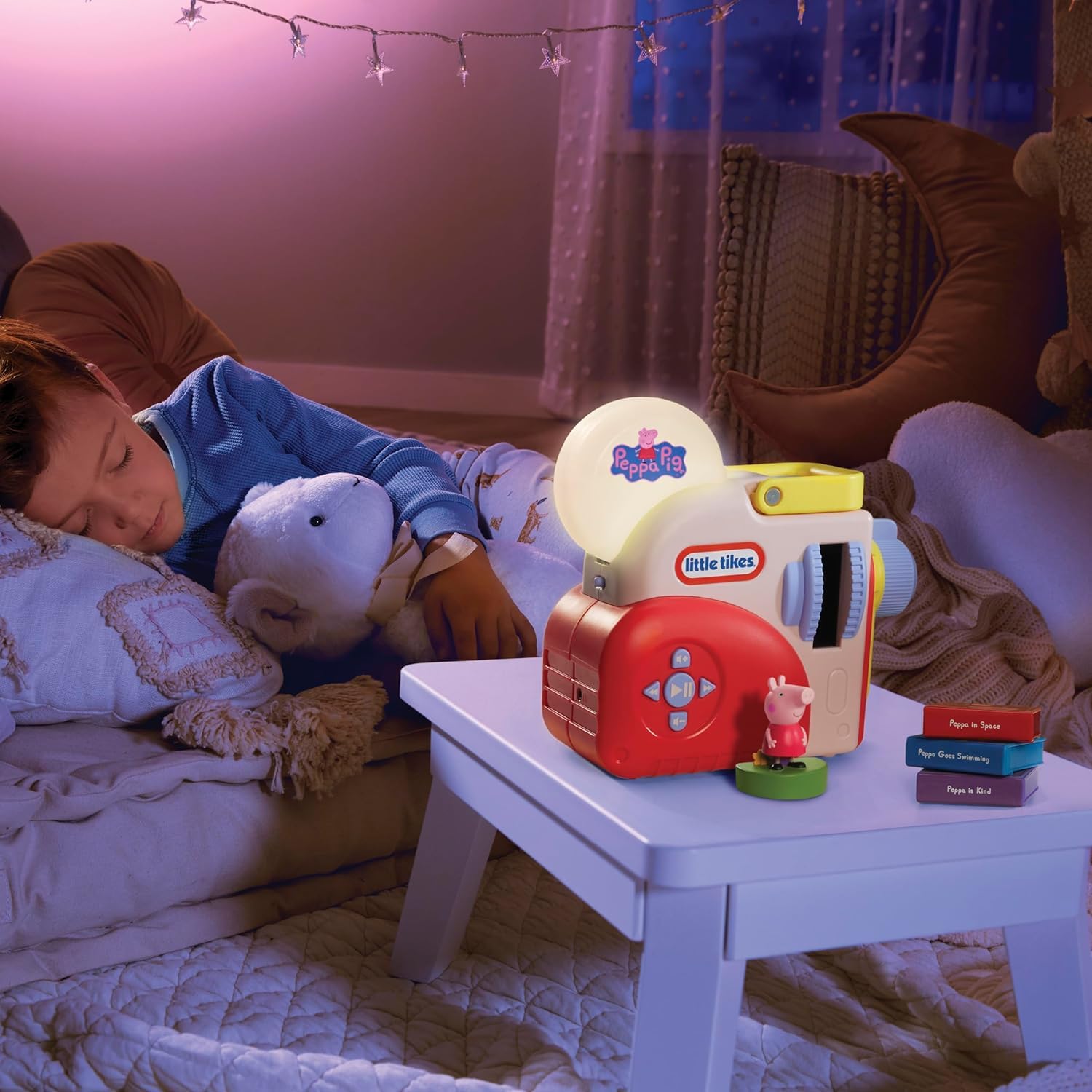 little tikes Story Dream Machine Starter Pack with Peppa Pig Stories - Light, Sound, Audio Projector for Ages 3+ 2