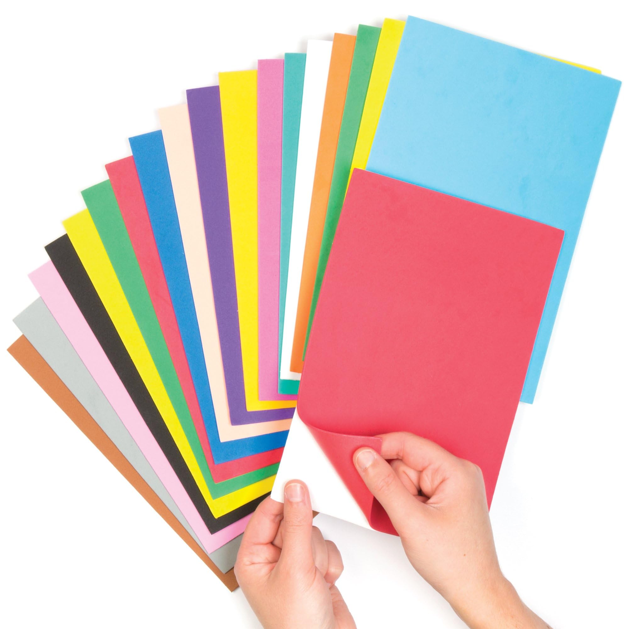 Baker Ross Self-Adhesive Colored Foam Sheets EV4062 | 20 Assorted Colors | 22cm x 15cm