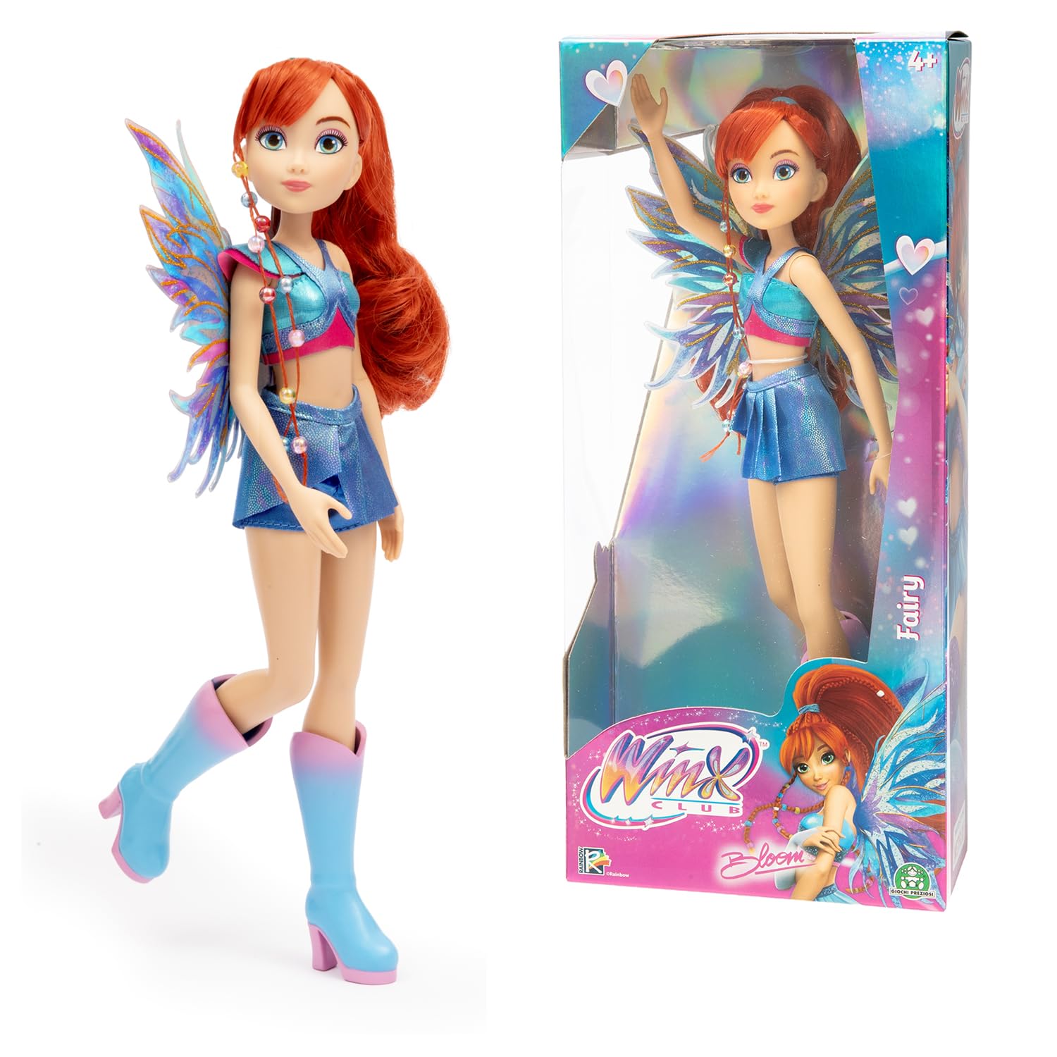 Winx Club Bloom Fairy Doll - 26 cm, Articulated Joints, Removable Glitter Wings | Ages 4+
