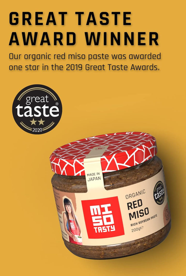 Miso Tasty Organic Red Miso 200g - Squeezable Fermented Rice Paste