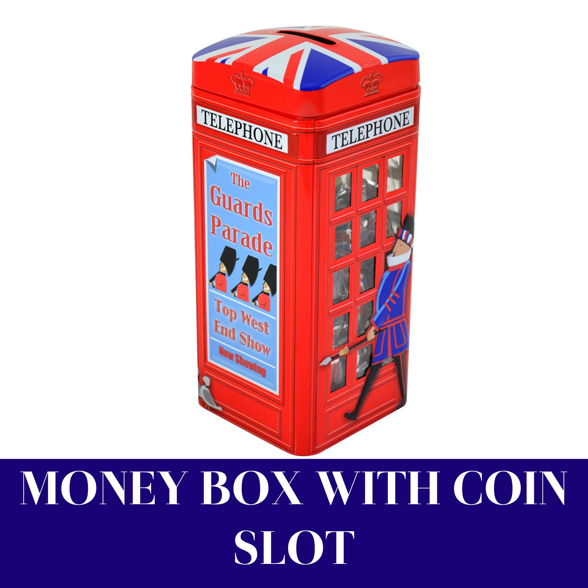 The Silver Crane Co. British Phone Box Souvenir Tin with Vanilla Fudge - 200g Christmas Gift