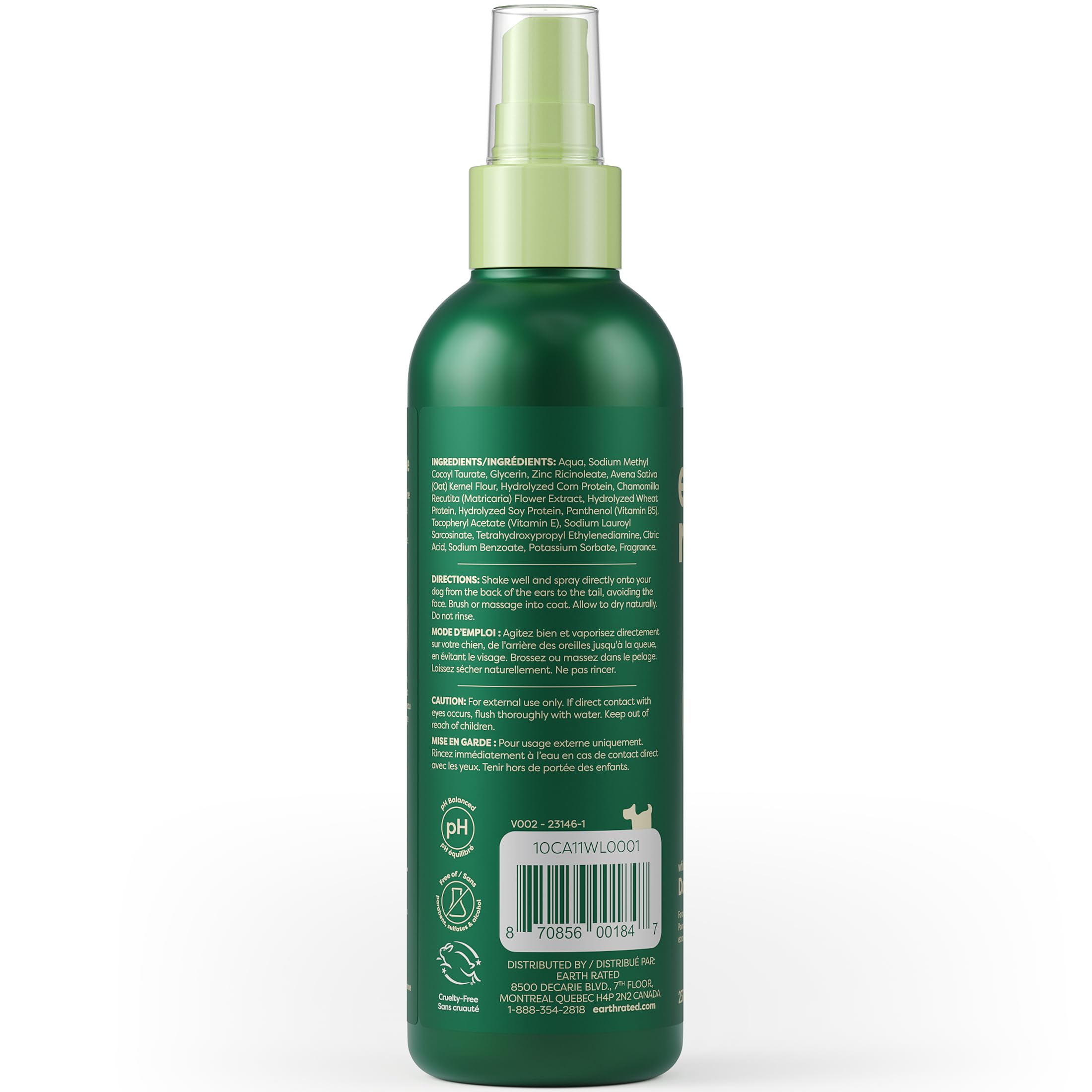 Earth Rated Dog Deodorizing Spray - White Tea & Basil Scent, Conditioning & Detangling | 8 oz 8