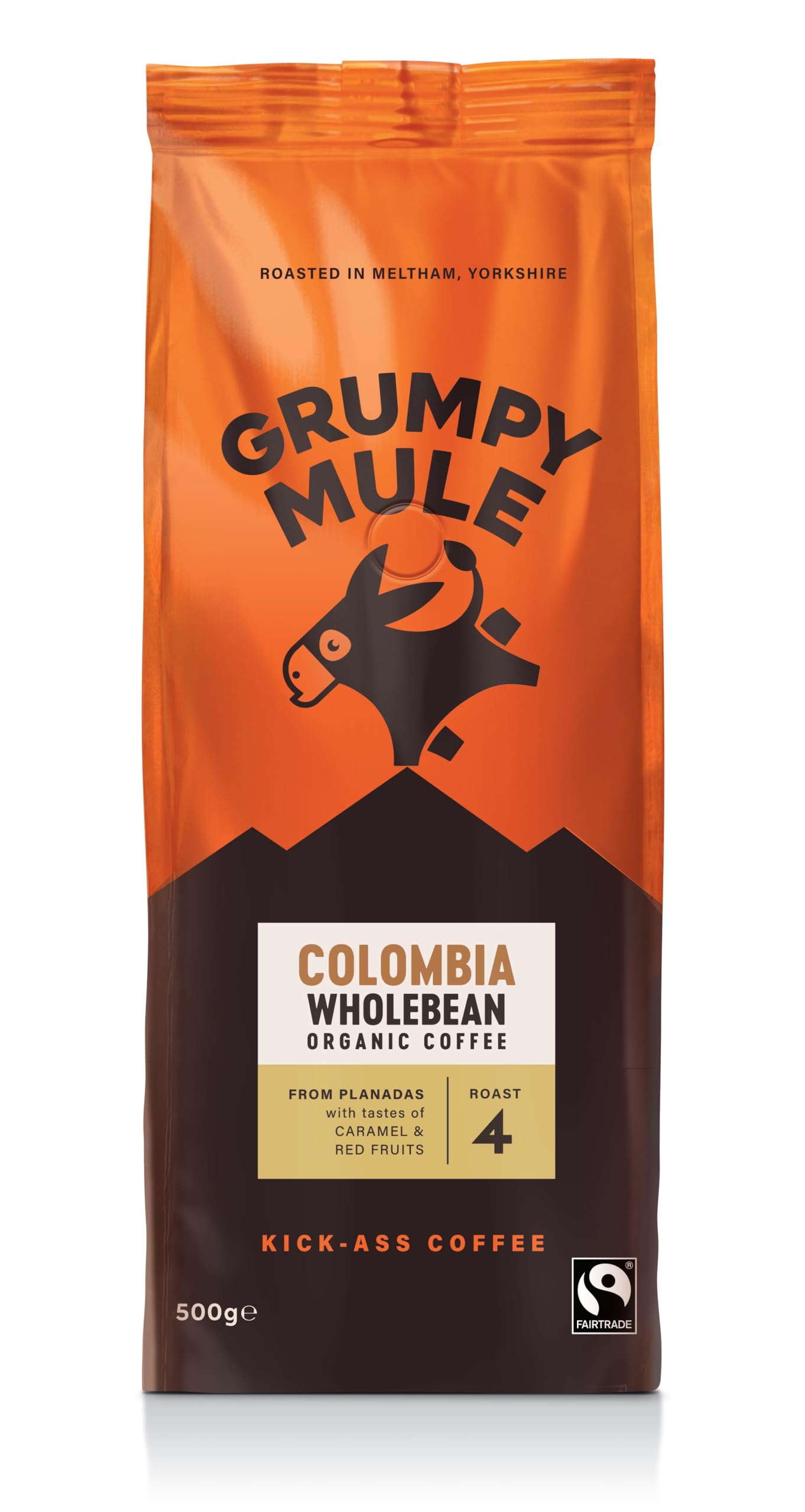 Grumpy Mule Colombia Planadas Organic Whole Coffee Beans - Fairtrade & Organic Medium-Dark Roast with Caramel and Red Fruit Notes 1