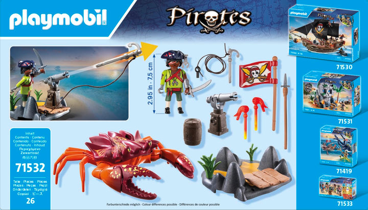 Playmobil 71532 Pirates: Battle with the Giant Crab - Fantasy Pirate Playset for Kids 4+