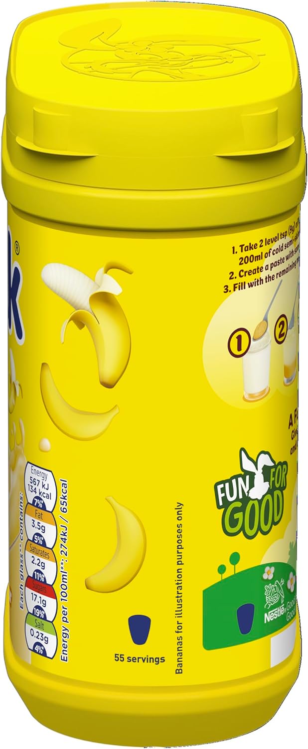 Nesquik Banana Milkshake Mix 500g - Gluten Free Powder with No Artificial Colours or Flavourings