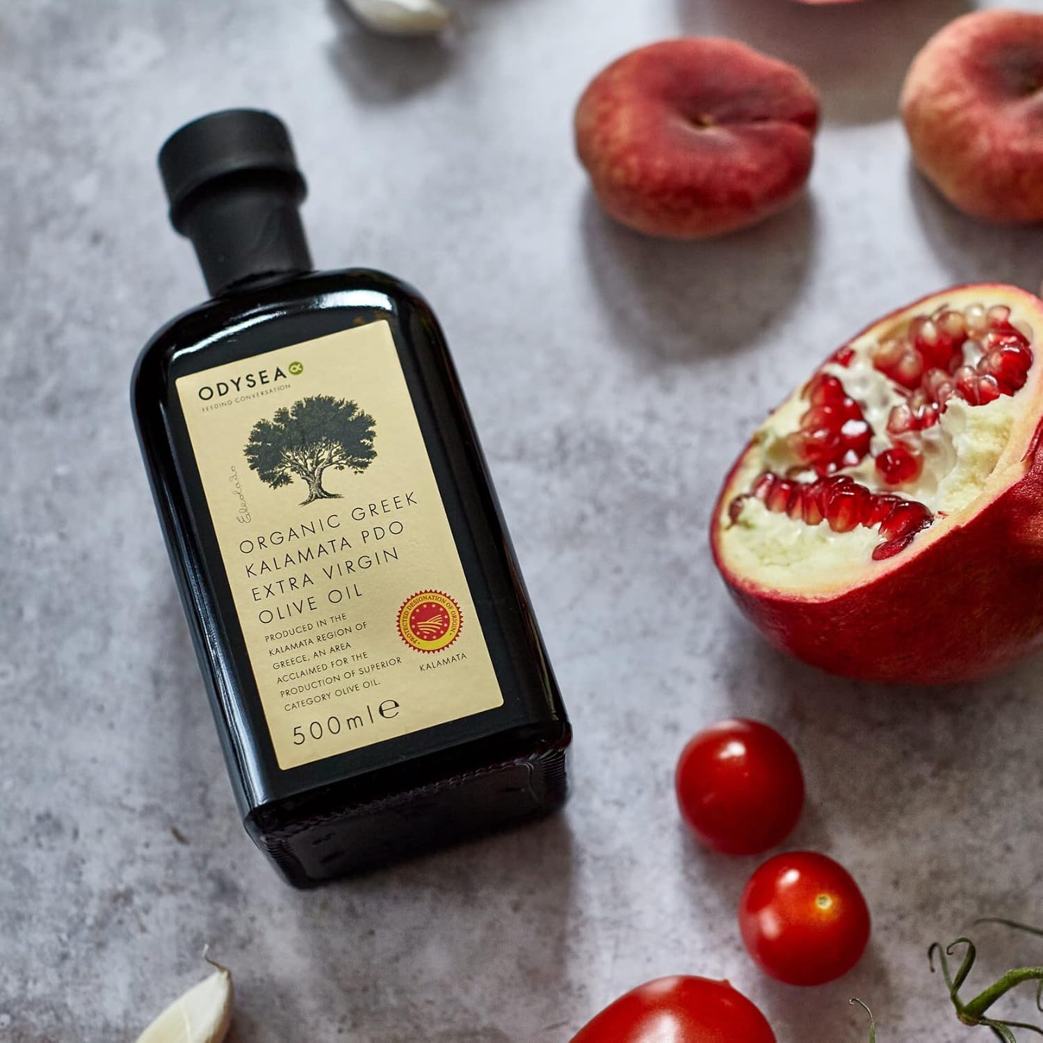 Odysea Organic Extra Virgin Olive Oil, PDO Kalamata EVOO, 500ml Glass Bottle 3