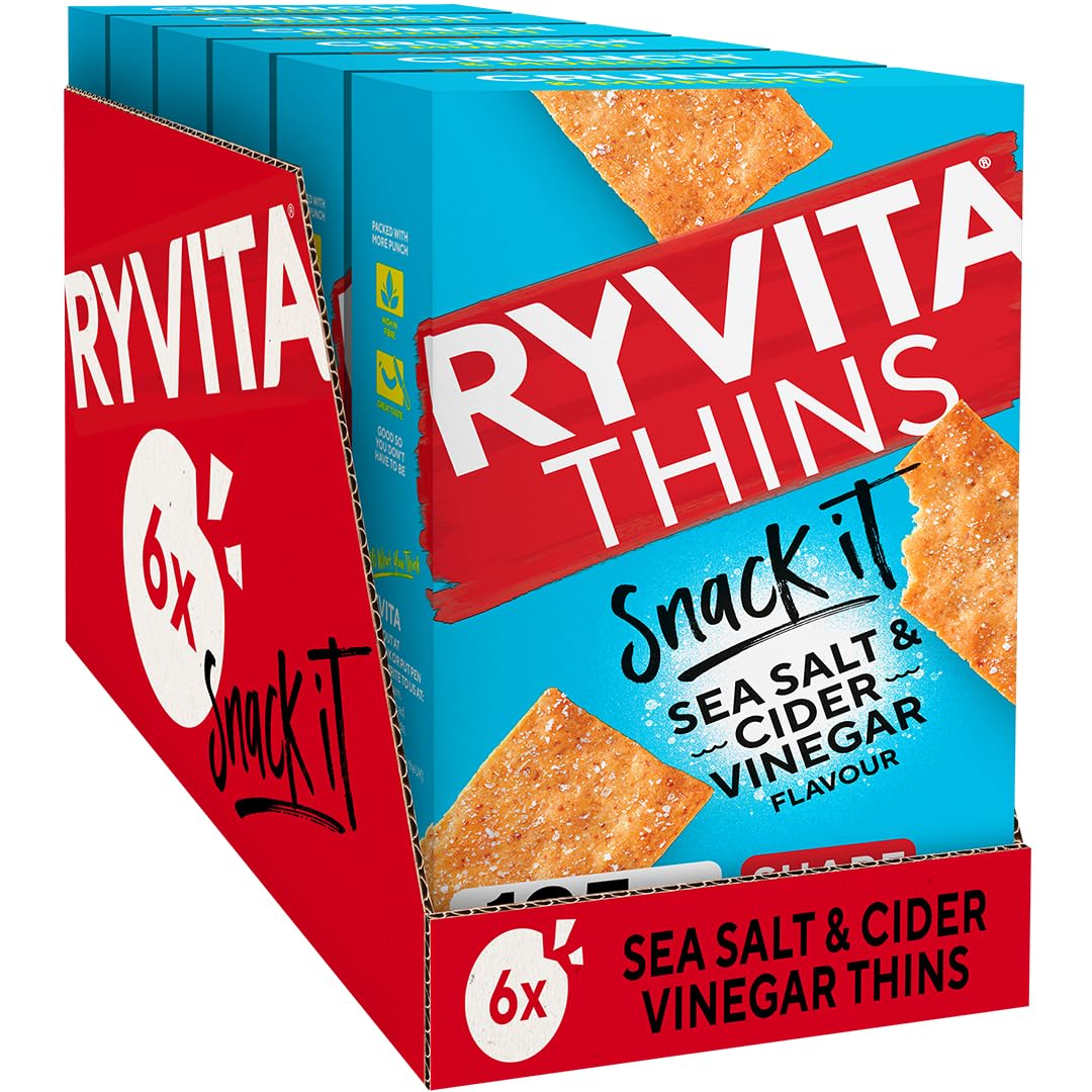 Ryvita Thins Sea Salt & Cider Vinegar 125g Pack of 6