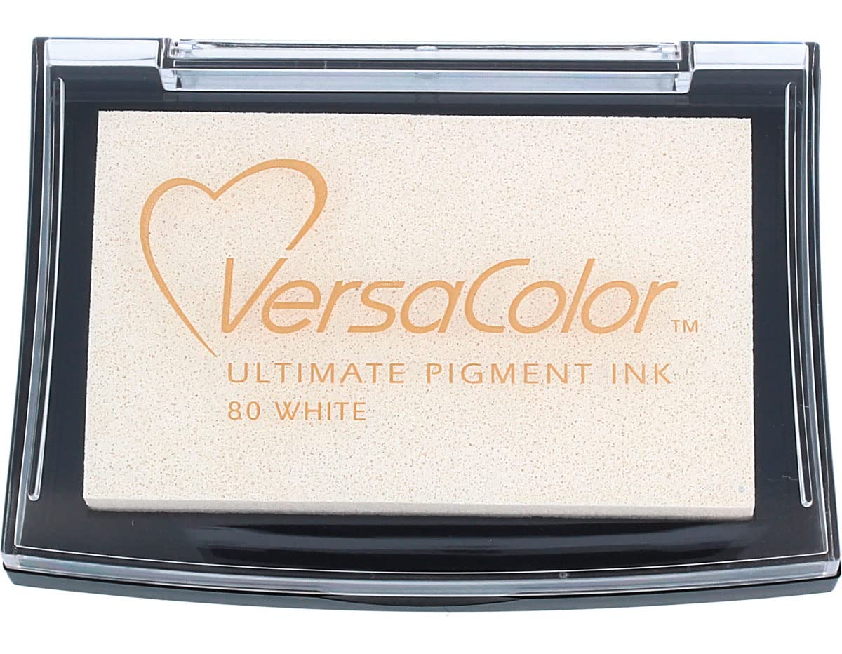 Tsukineko VersaCraft Ink Pad - Pigment Based, Slow Drying Ink for Embossing | White 1