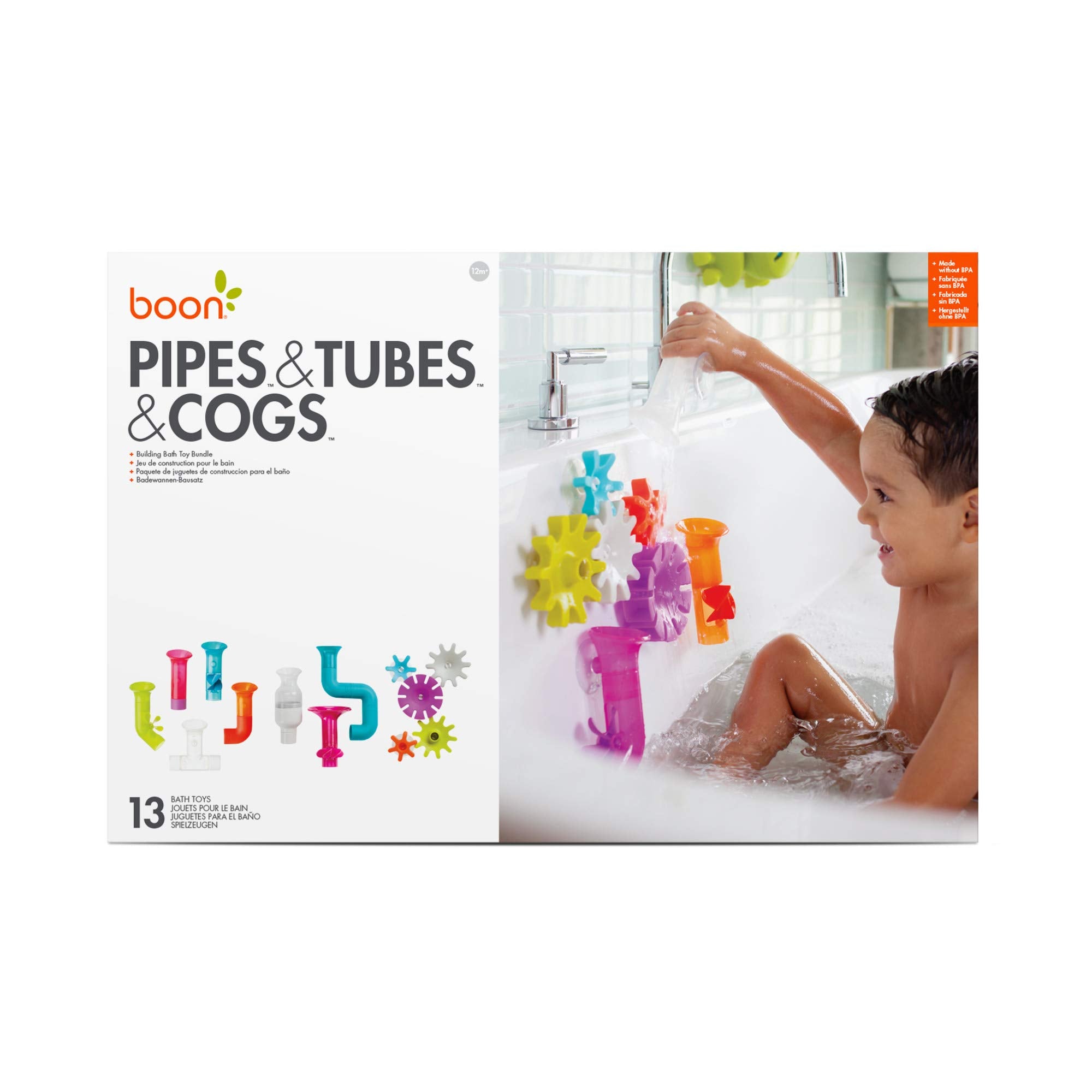 Boon Pipes, Cogs & Tubes Bath Toy Bundle - Multicolor Water Play Set for Babies and Toddlers 3