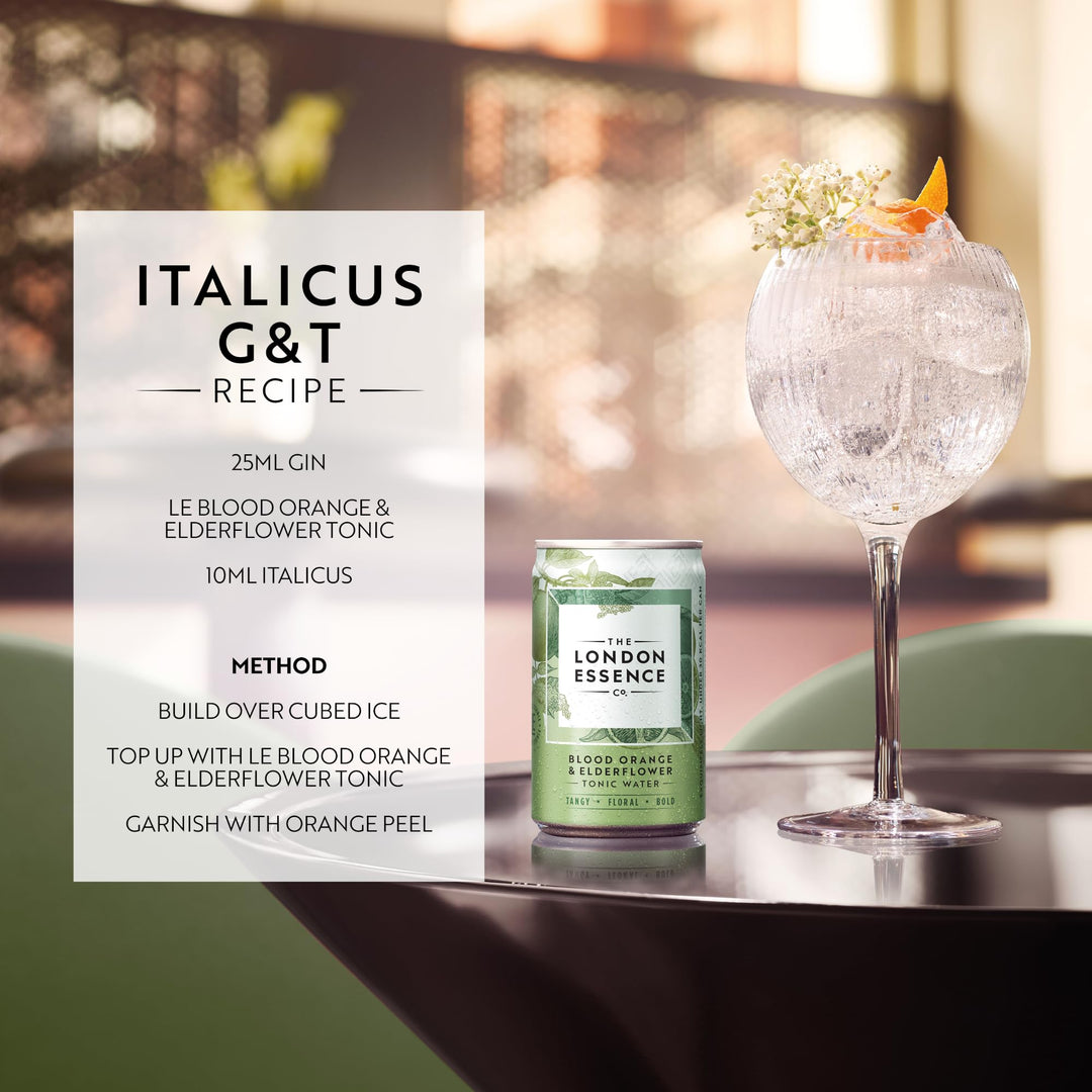 The London Essence Co. Blood Orange & Elderflower Tonic Water - Premium Cocktail Mixer