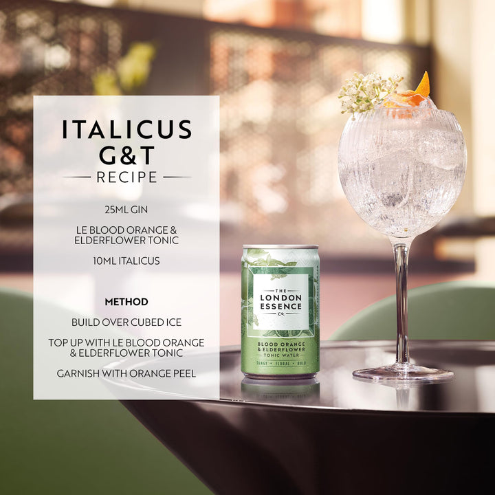 The London Essence Co. Blood Orange & Elderflower Tonic Water - Premium Cocktail Mixer