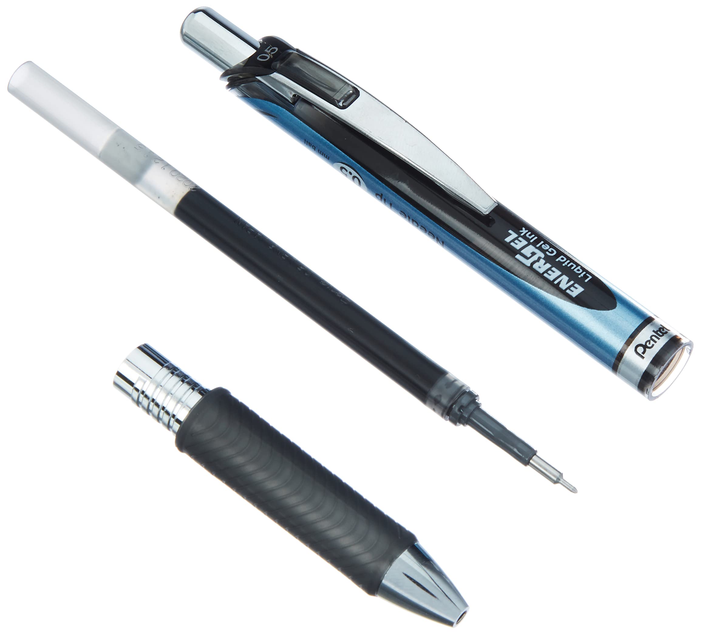 Pentel EnerGel-Xm Retractable Gel Roller Pen - 0.5mm Fine Point | Quick Drying Black Ink | Refillable 2