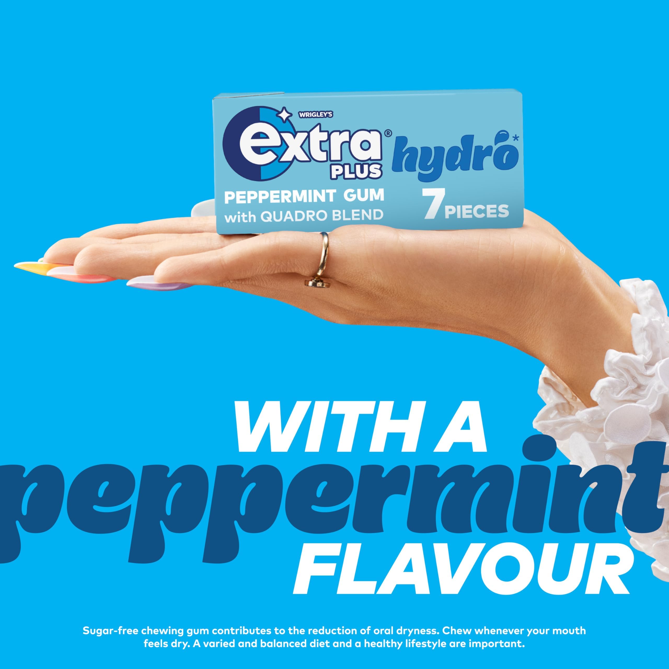 Extra Plus Hydro Spearmint Sugar Free Chewing Gum | Bulk Case 16 Packs (112 Pieces) 5