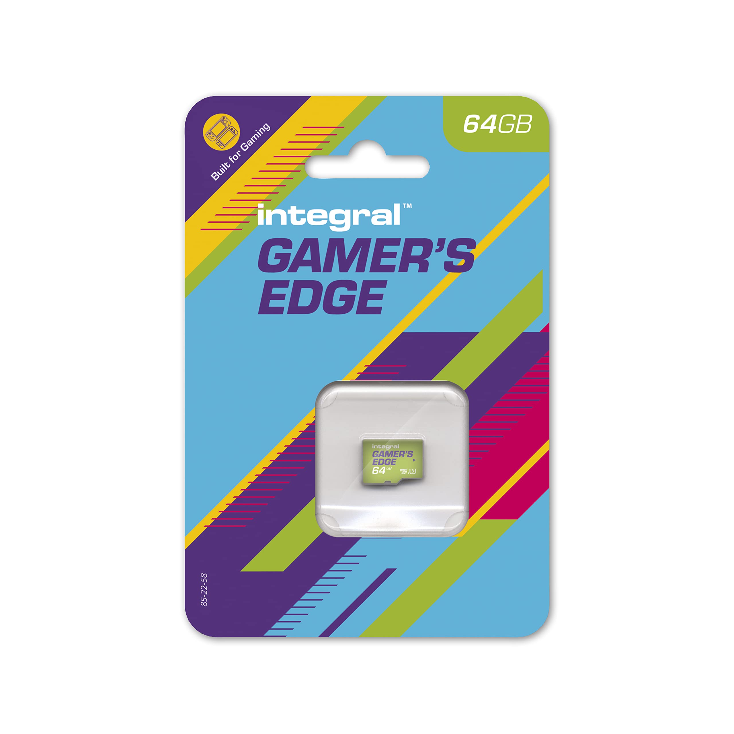 Integral 64GB Gamer's Edge Micro SD Card for Nintendo Switch – Fast Load & Save, U3, 100MB/s Read Speed