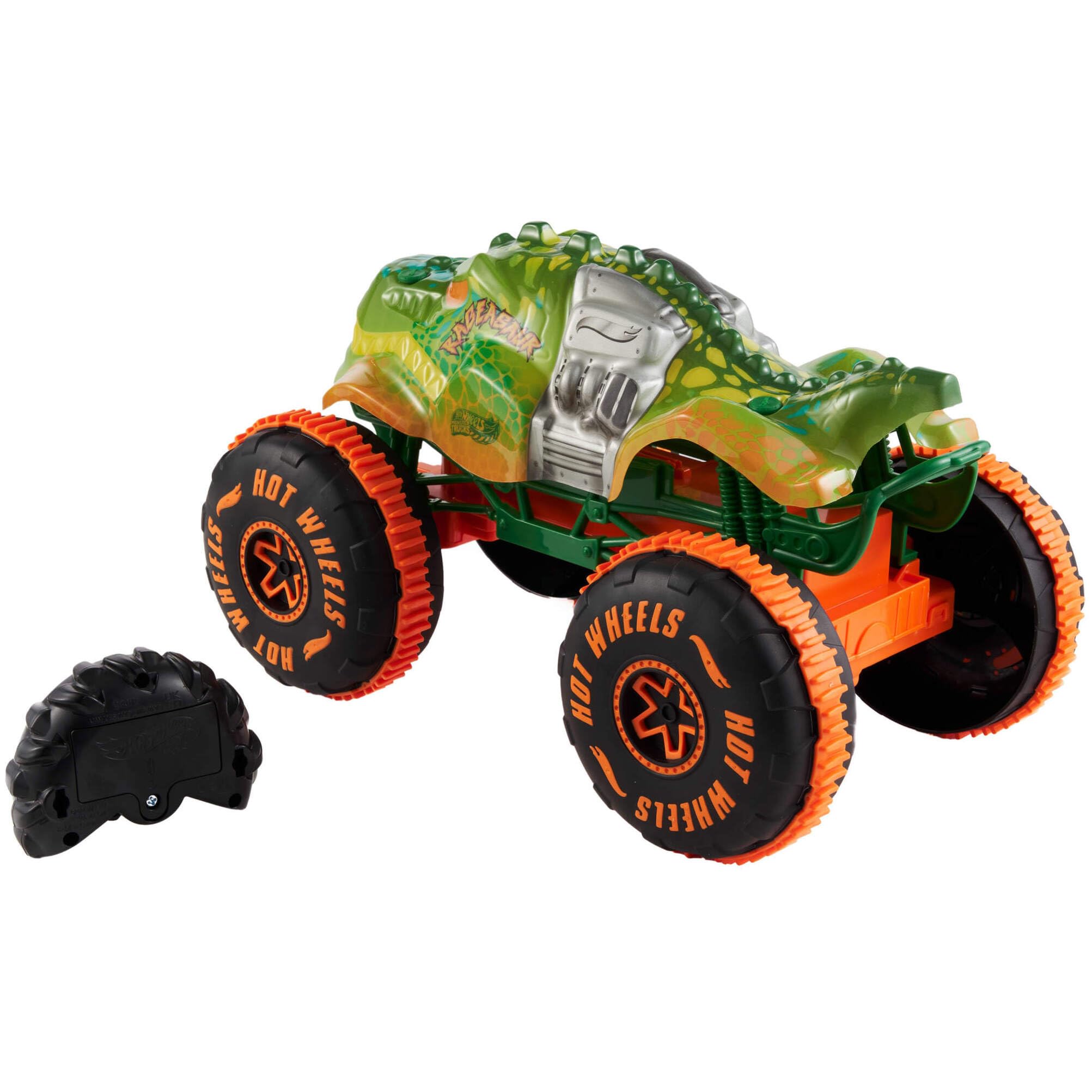 Hot Wheels Monster Trucks RC Rageasaur - 1:15 Scale Remote-Controlled Vehicle with Grip Action Tires & Wheelie Mode 8
