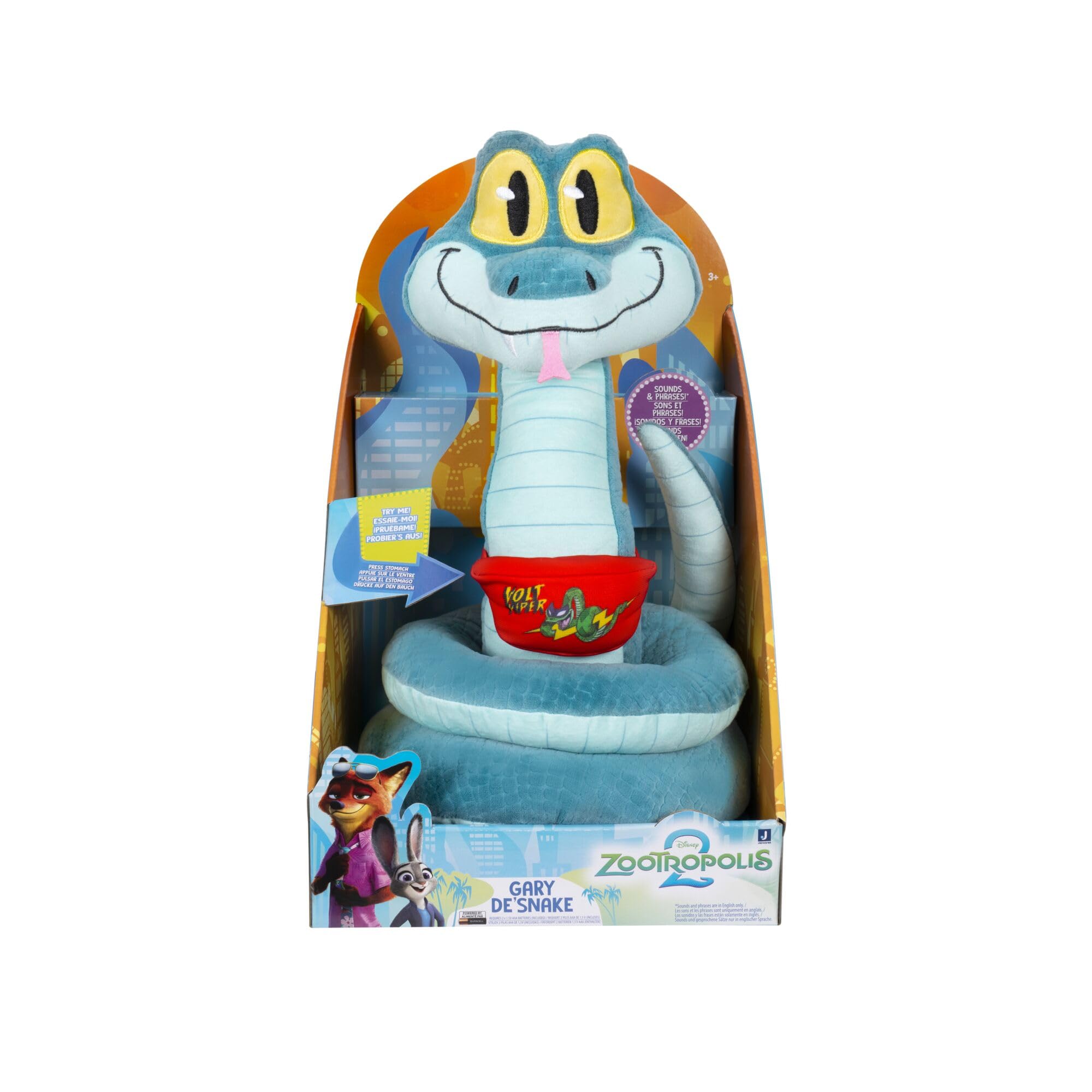 Disney's Zootropolis 2 12" Feature Plush Gary De'Snake - Sounds and Phrases
