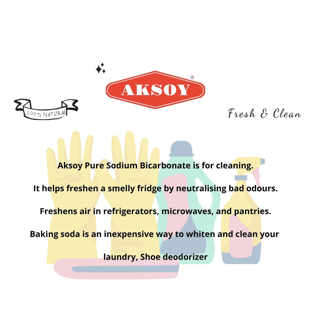 Aksoy Pure Baking Soda 1250g - Sodium Bicarbonate Powder for Baking & Cleaning