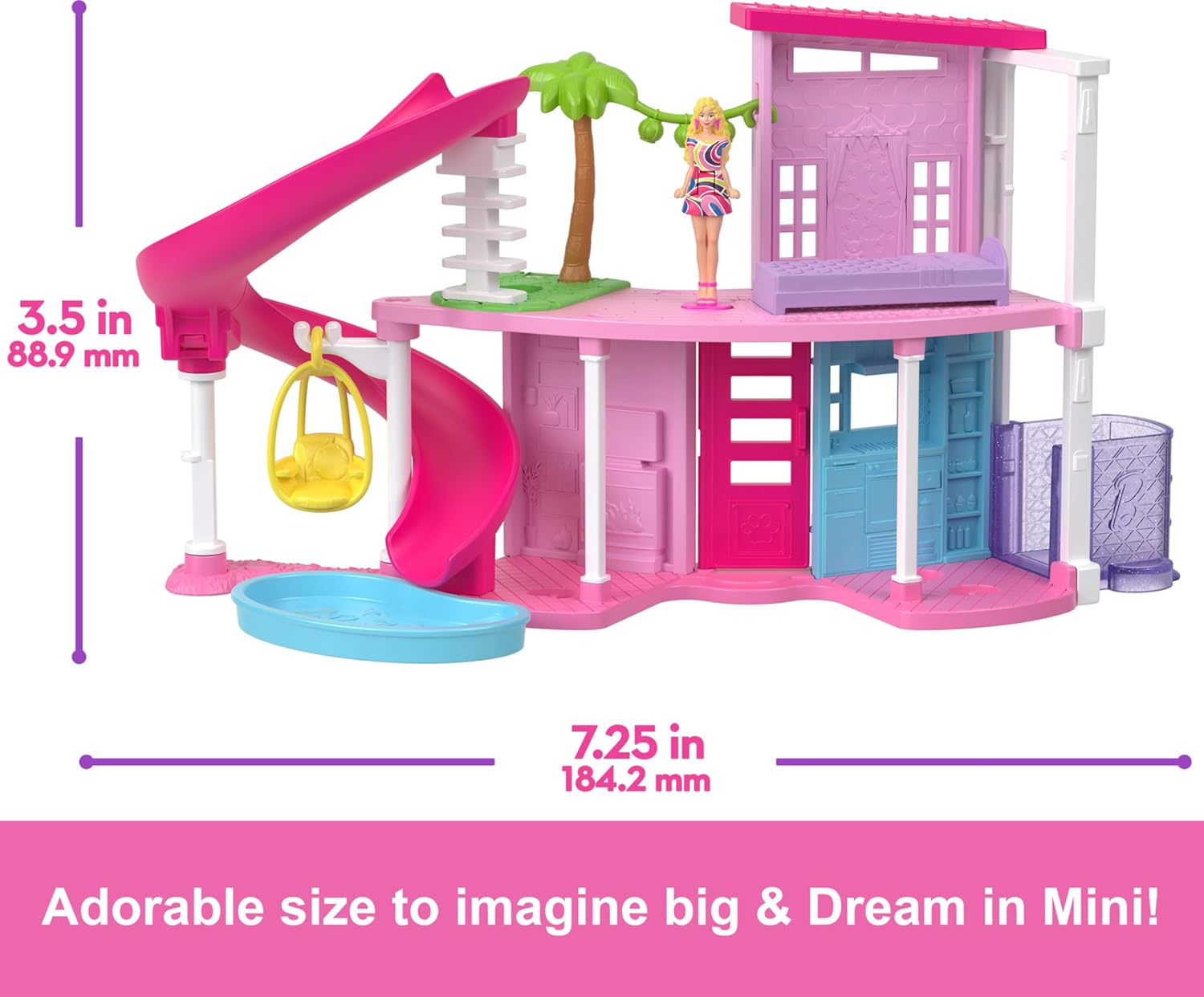 Mini BarbieLand Doll House Playset - 1.5-inch Surprise Doll with Pet, Ages 4+ 3