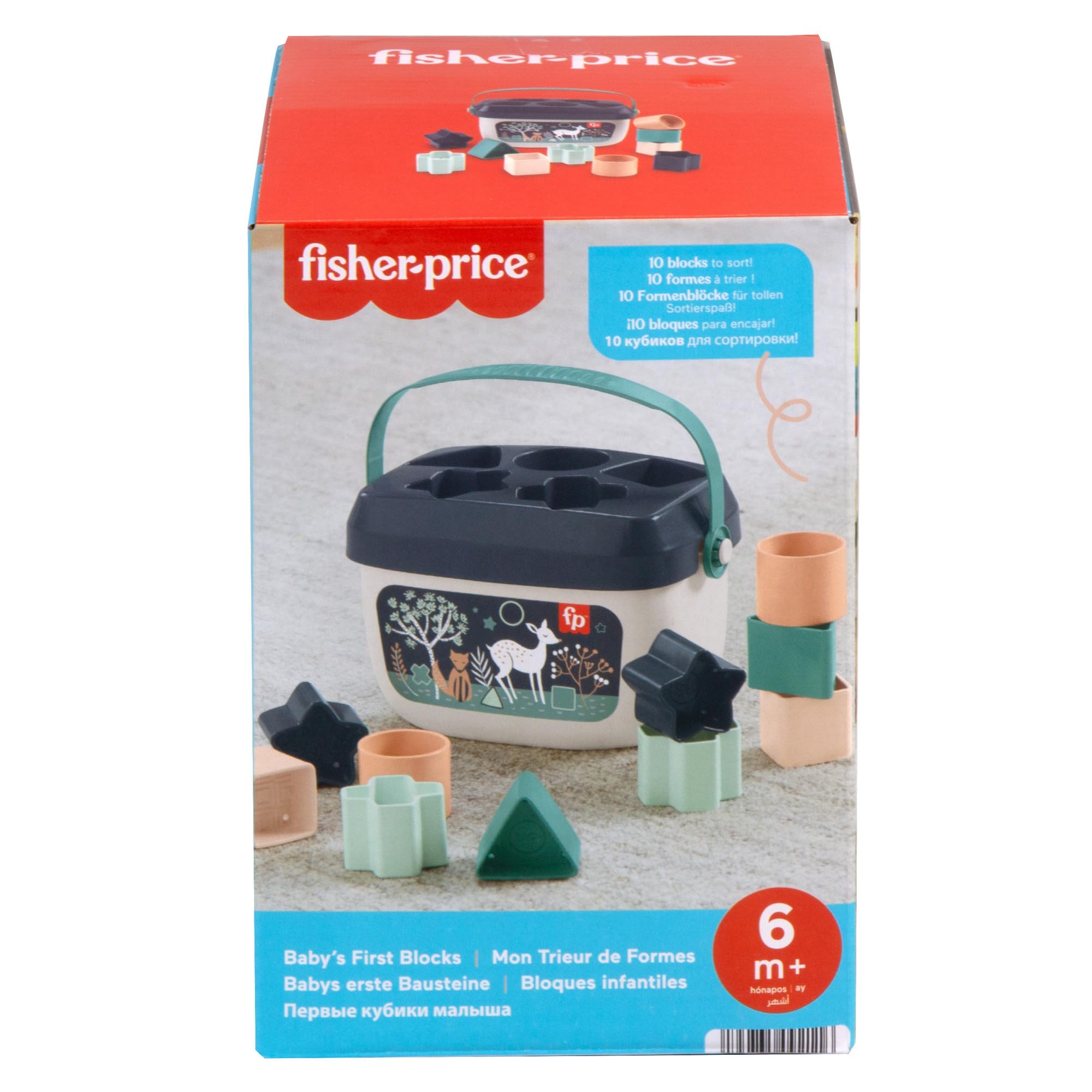 Fisher-Price Baby's First Blocks Set of 10 Shape Sorting Blocks for Infants 6+ Months | HJP20 6