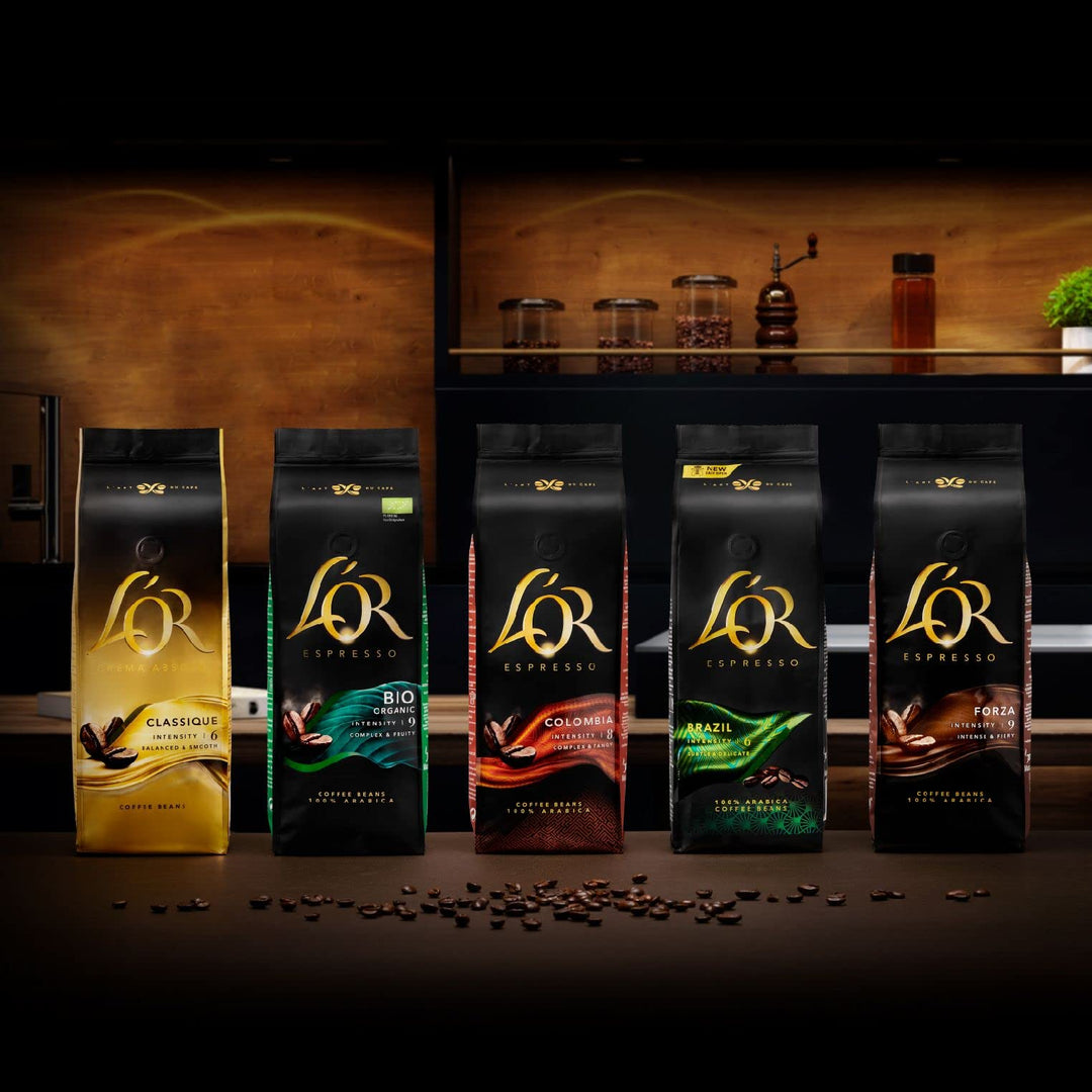 L'OR Crema Absolu Classique Coffee Beans 500g - Intensity 6, Balanced & Smooth with Citrus Notes