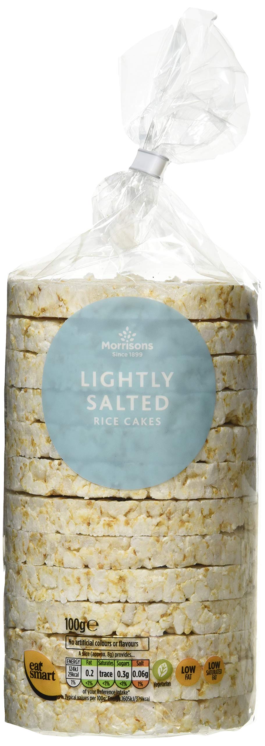Morrisons Lightly Salted Rice Cakes - Wholesome Alternative to Bread | 100g Pack of 12 1