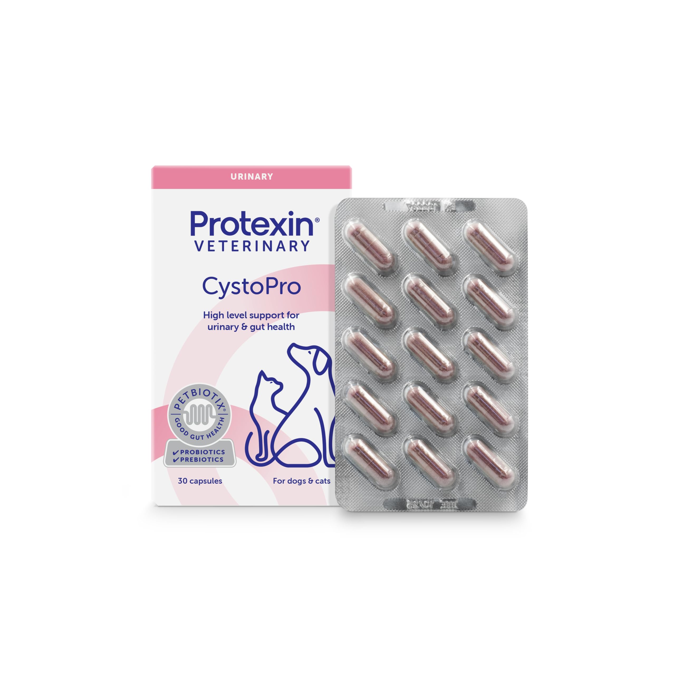 Protexin Veterinary CystoPro - Bladder & Urinary Support for Dogs and Cats | 30 Count Capsules
