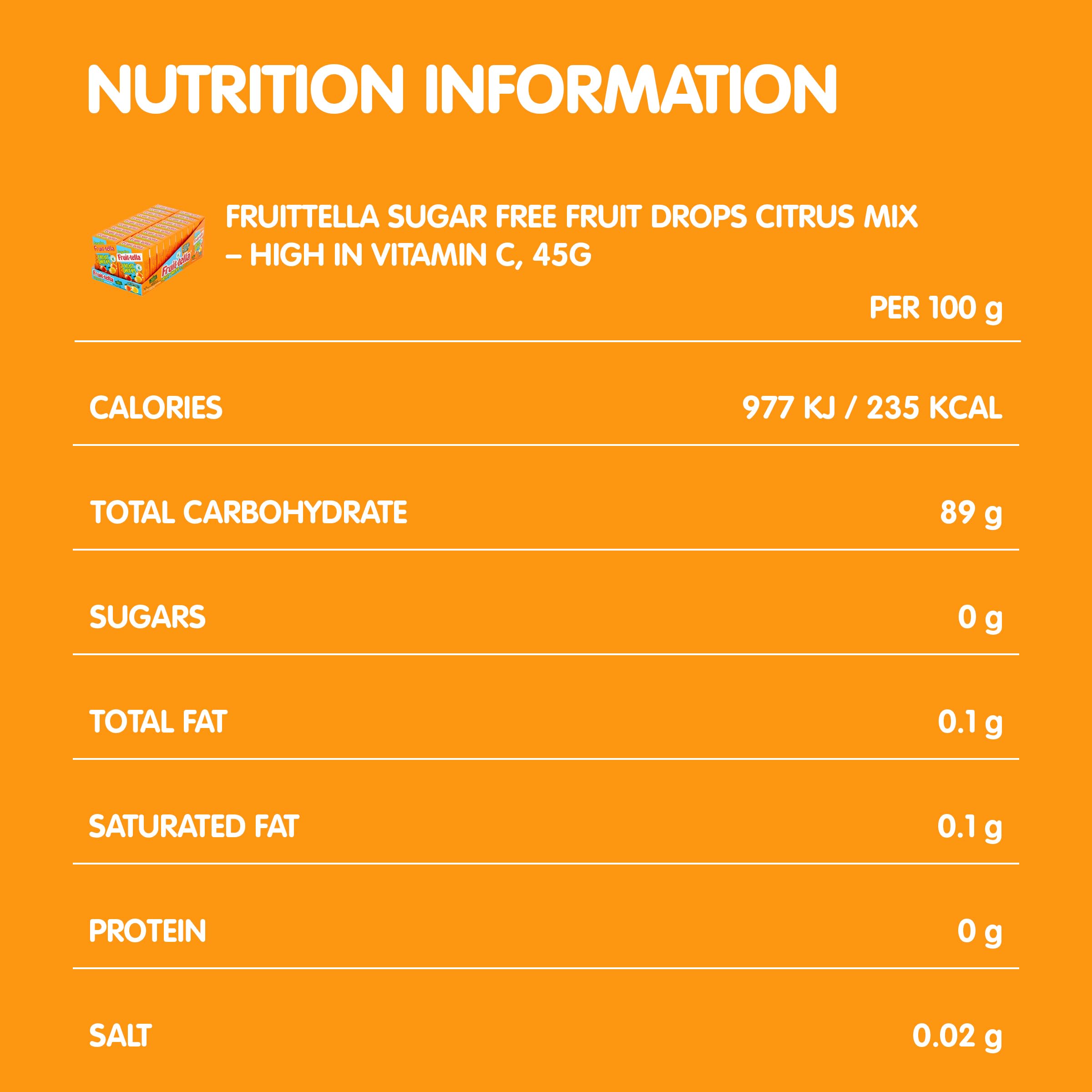 Fruittella Fruit Drops - Sugar Free Citrus Mix Sweets | Pack of 10 | Orange & Lemon Flavours 7